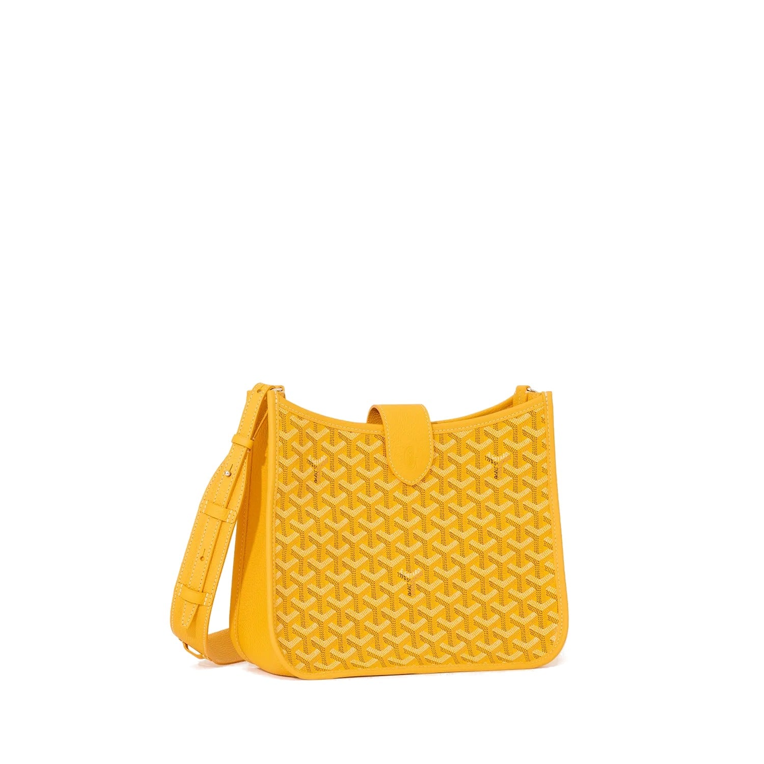 Canvas Flap Crossbody Bag - Yellow - 22