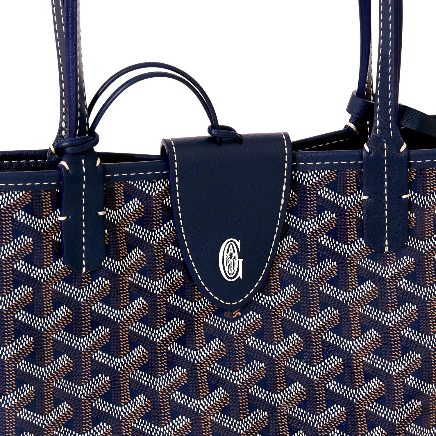 Reversible Leather Mini Tote - Navy Blue - 39