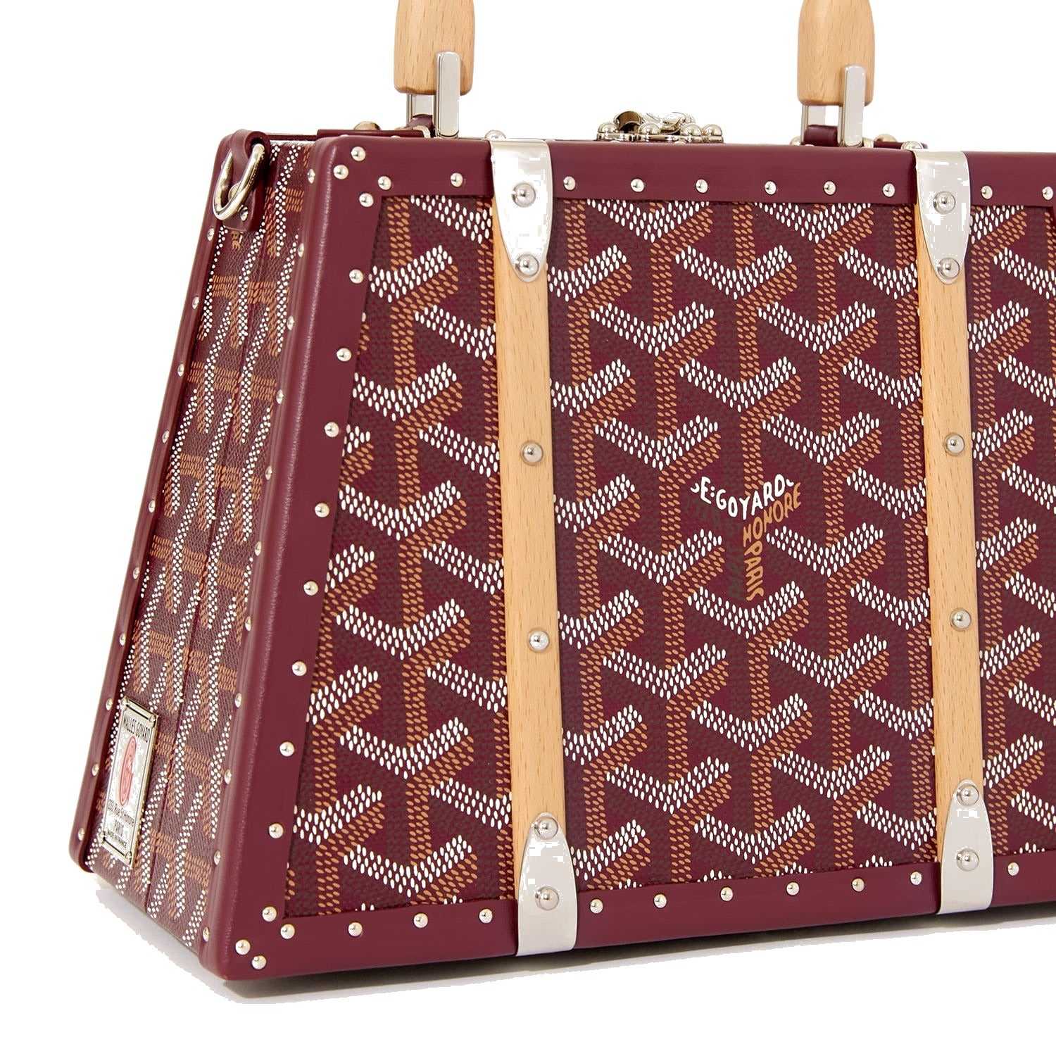 Mini Structured Trunk Crossbody - Burgundy - 23