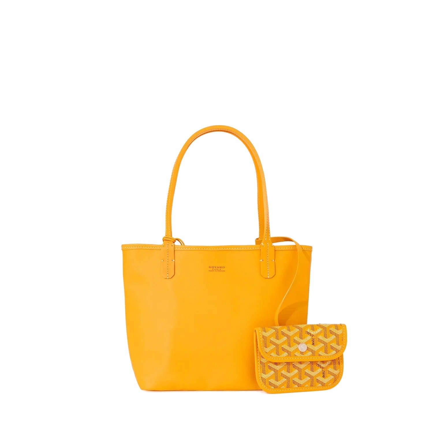 Reversible Leather Mini Tote - Yellow - 22