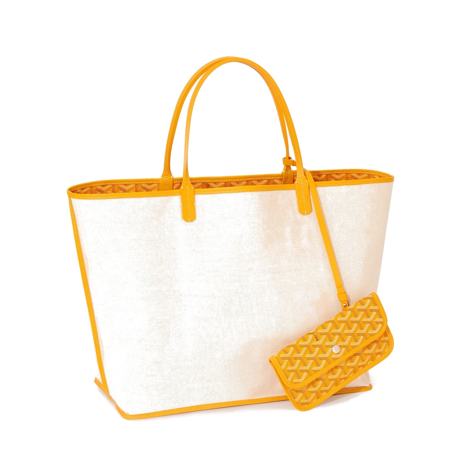 Personalized Initials Canvas Tote - Large - Yellow - 29
