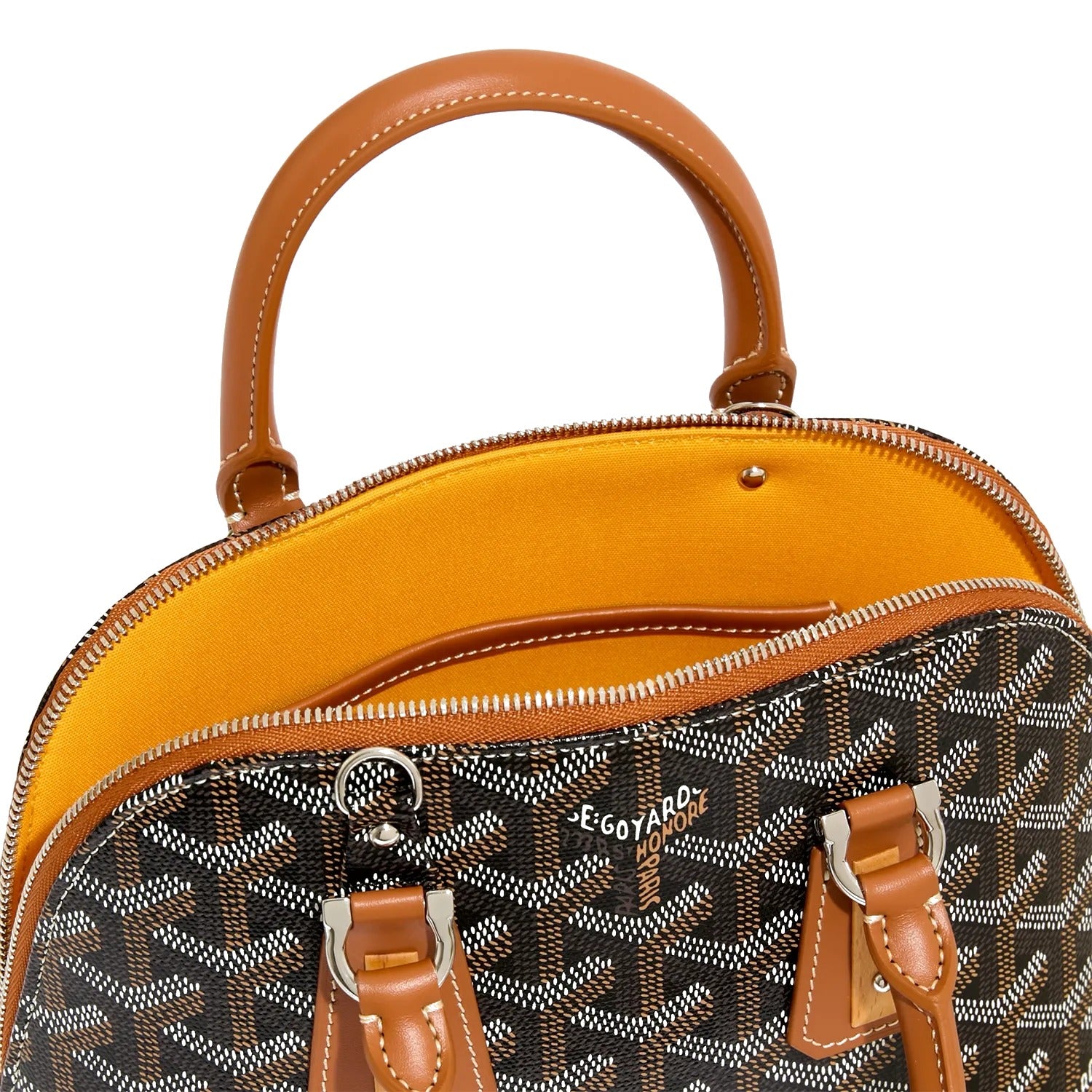 Mini Structured Top-Handle Bag - Black & Tan - 9