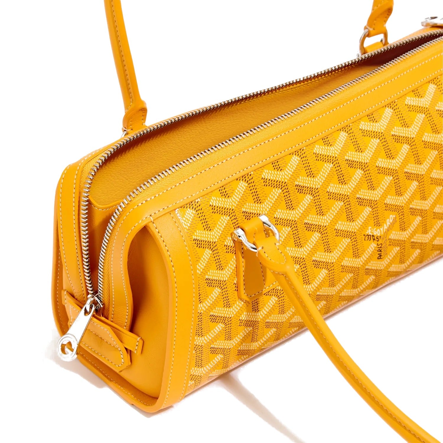 Round Structured Top-Handle Bag - Yellow - 25