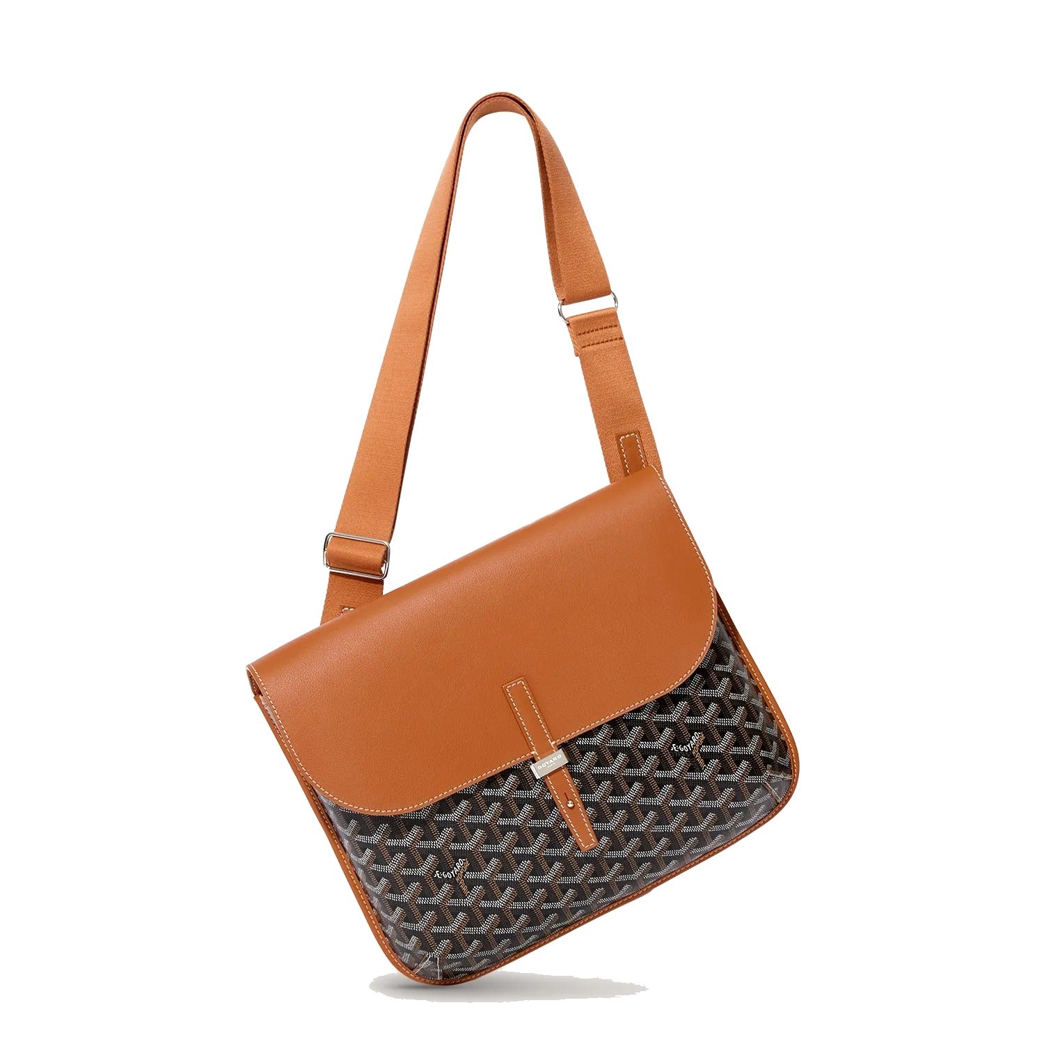 Sporty Messenger Crossbody - Medium - Black & Tan - 7