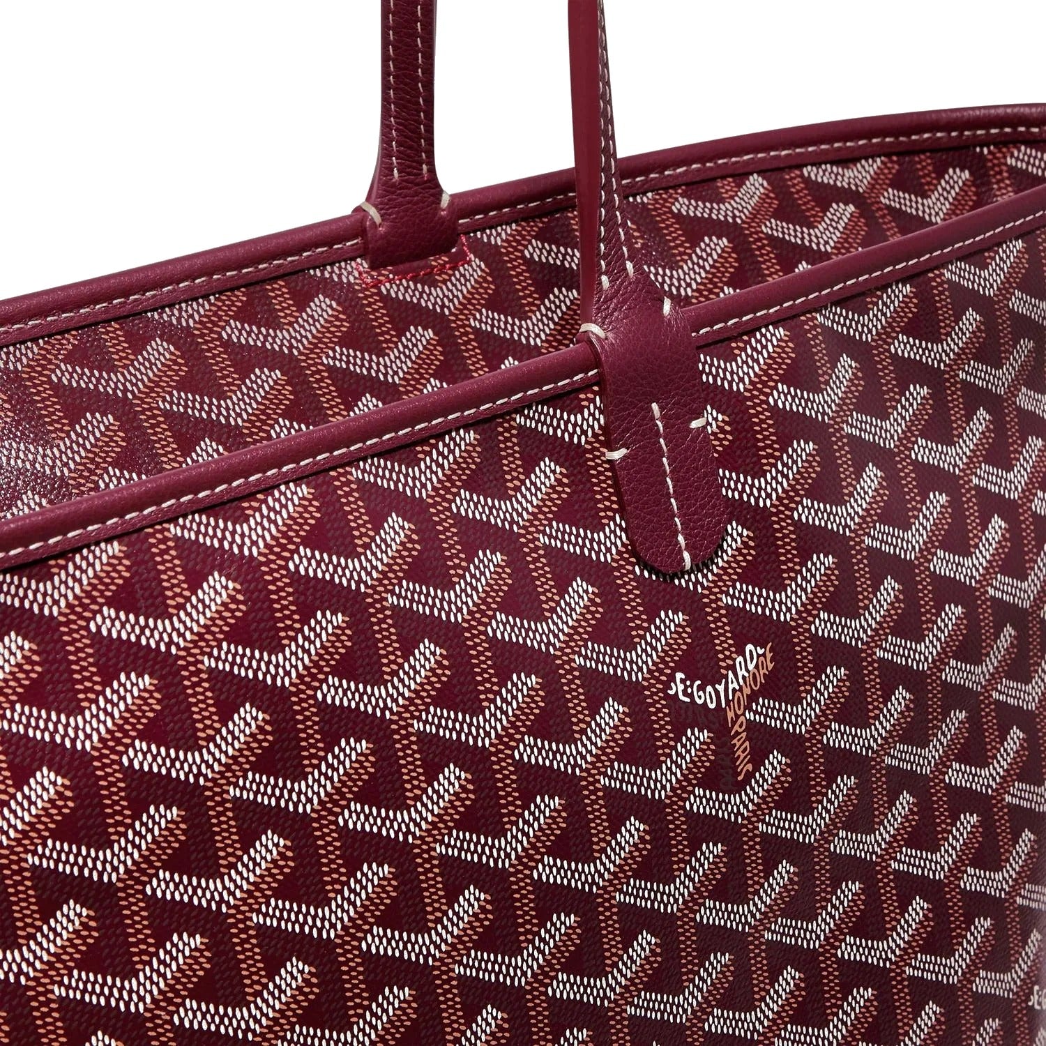 Zippered Canvas Tote - Medium - Burgundy - 35