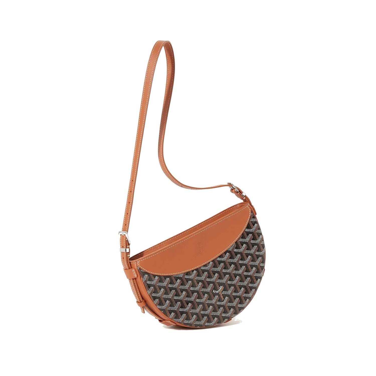 Crescent Shoulder Bag - Black & Tan - 7
