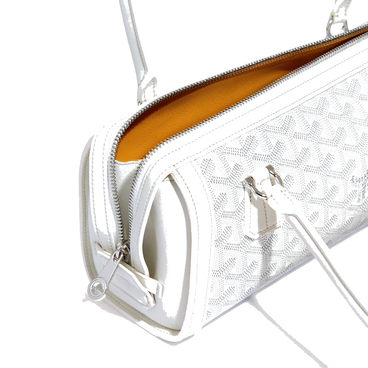 Round Structured Top-Handle Bag - White - 50