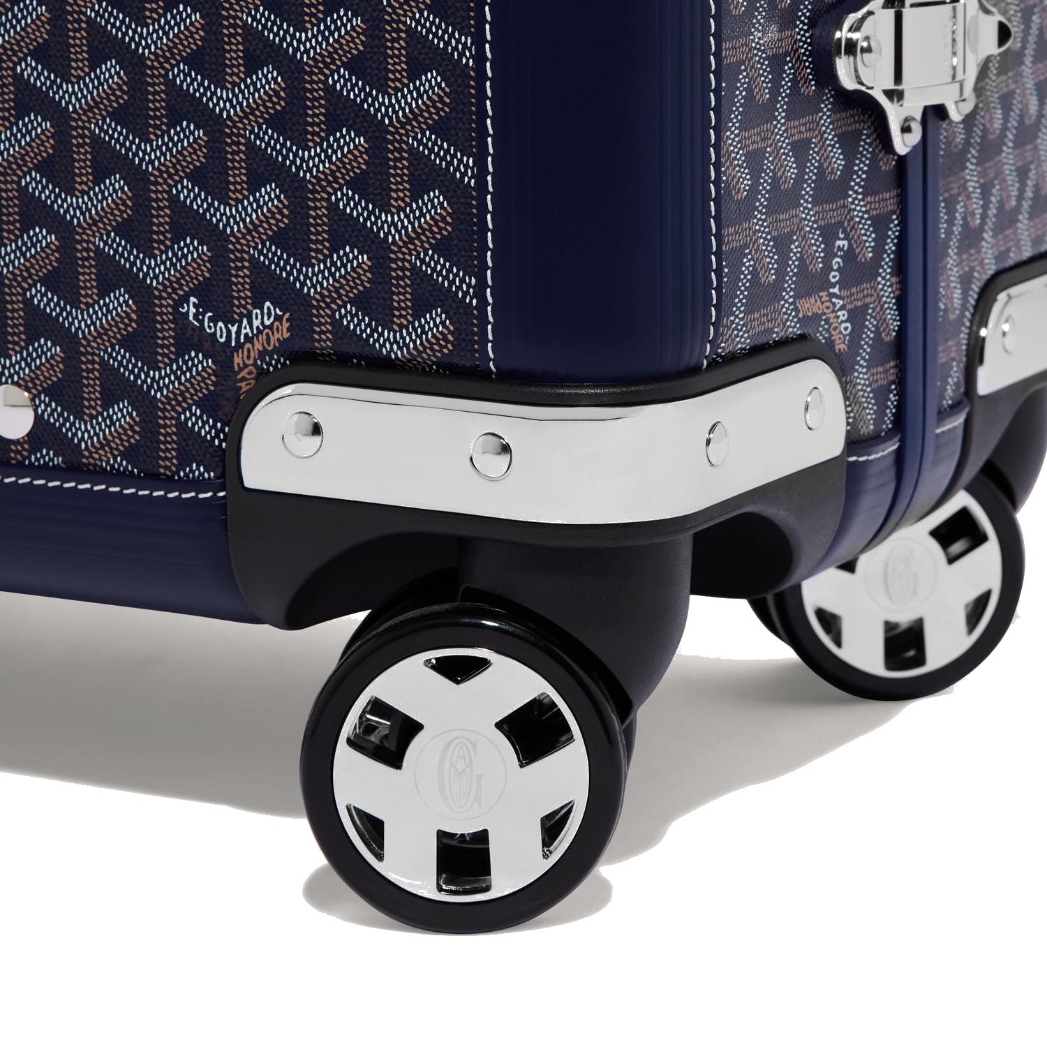 Canvas Rolling Trolley Suitcase - Cabin - Navy Blue - 47