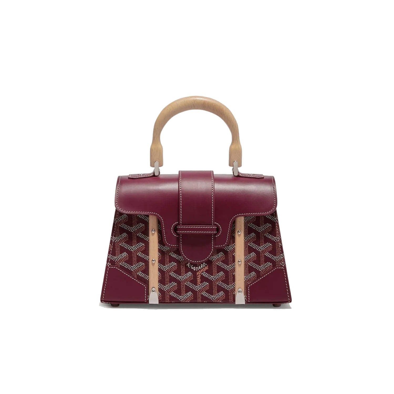 Structured Mini Top-Handle Bag - Burgundy - 42