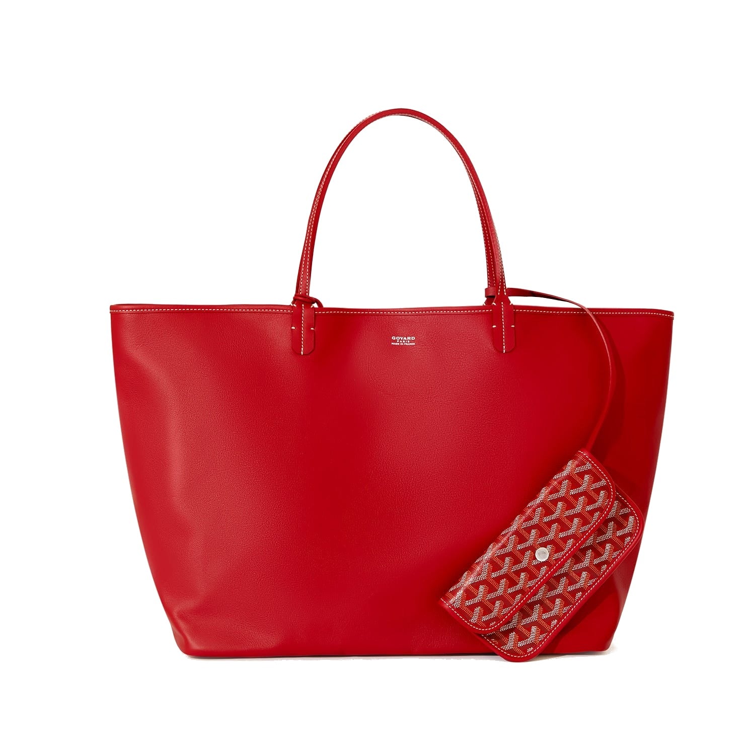 Reversible Leather Tote Bag - Large - Red - 12