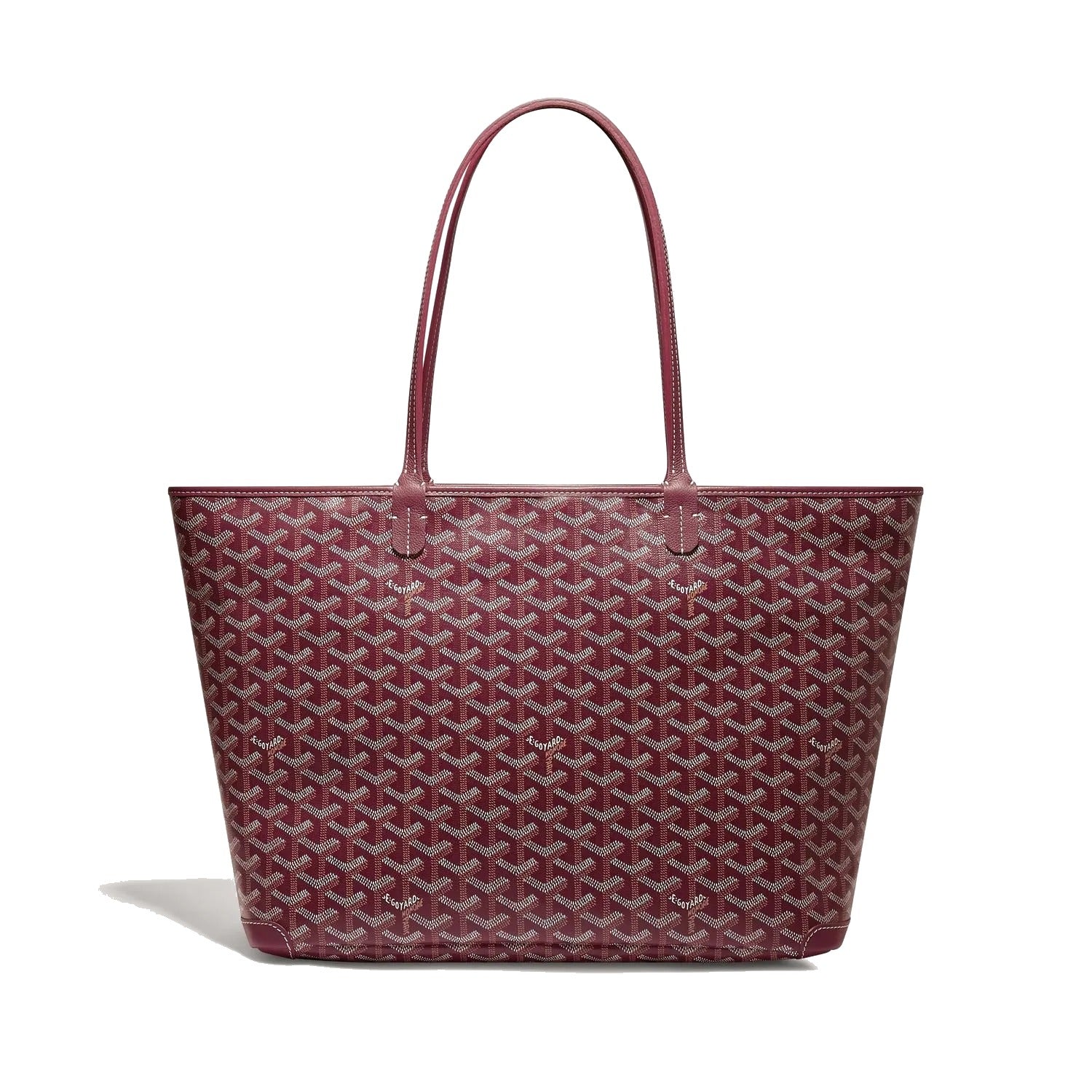 Zippered Canvas Tote - Medium - Burgundy - 34