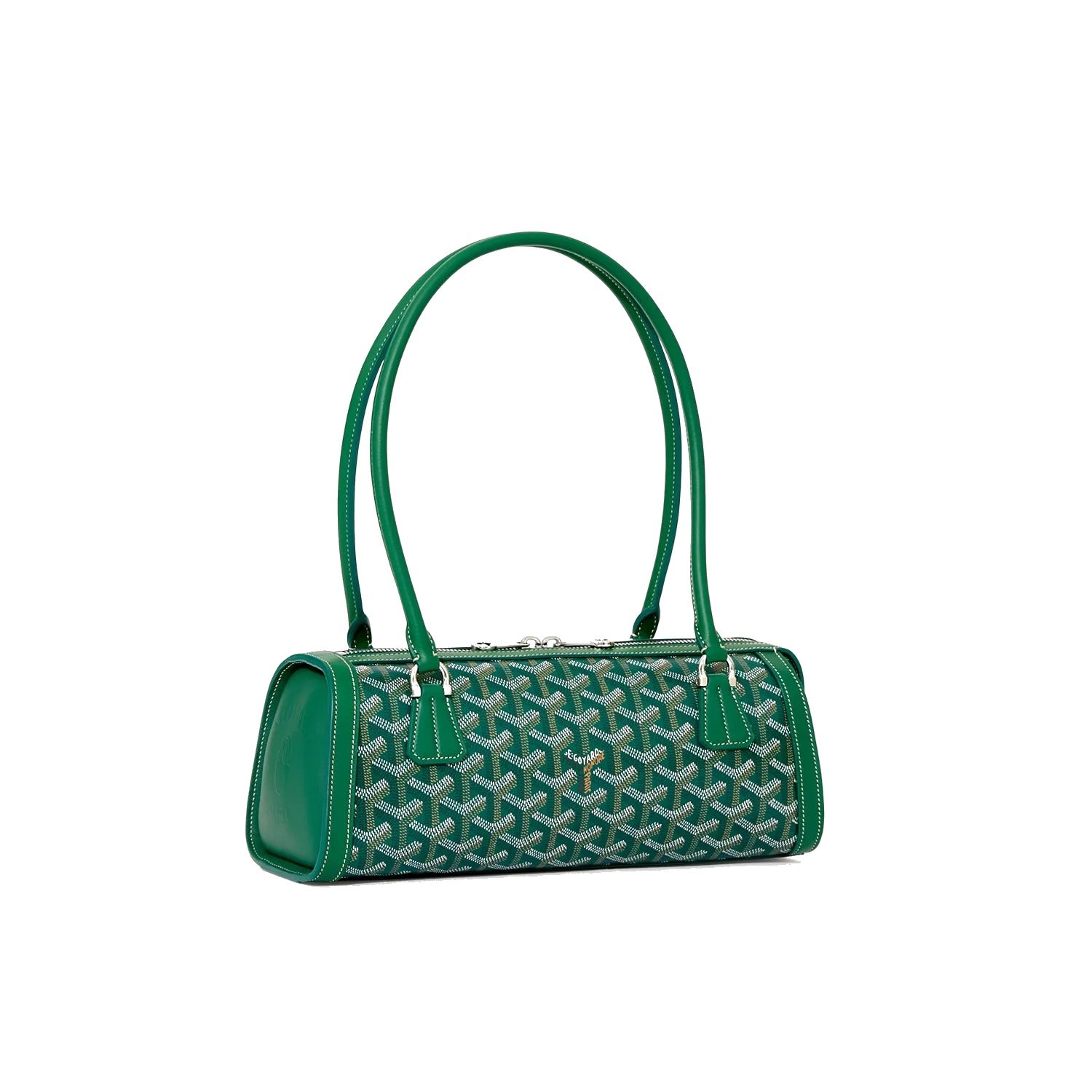 Round Structured Top-Handle Bag - Green
