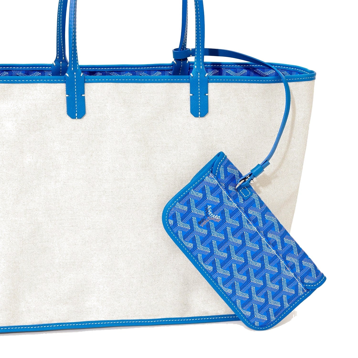Canvas Tote with Personalized Stripes - Small - Sky Blue - 41