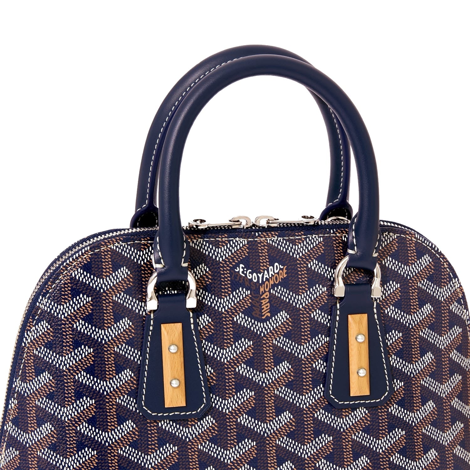 Mini Structured Top-Handle Bag - Navy Blue - 38
