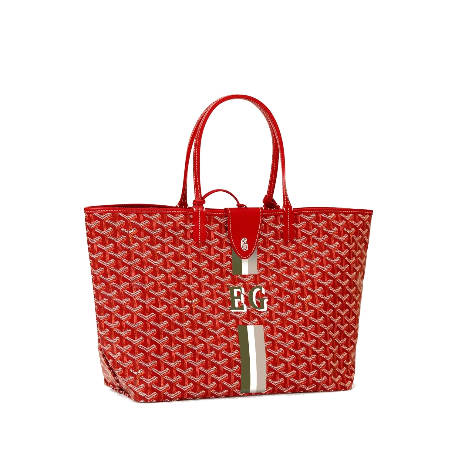 Canvas Tote with Personalized Stripes - Small - Red