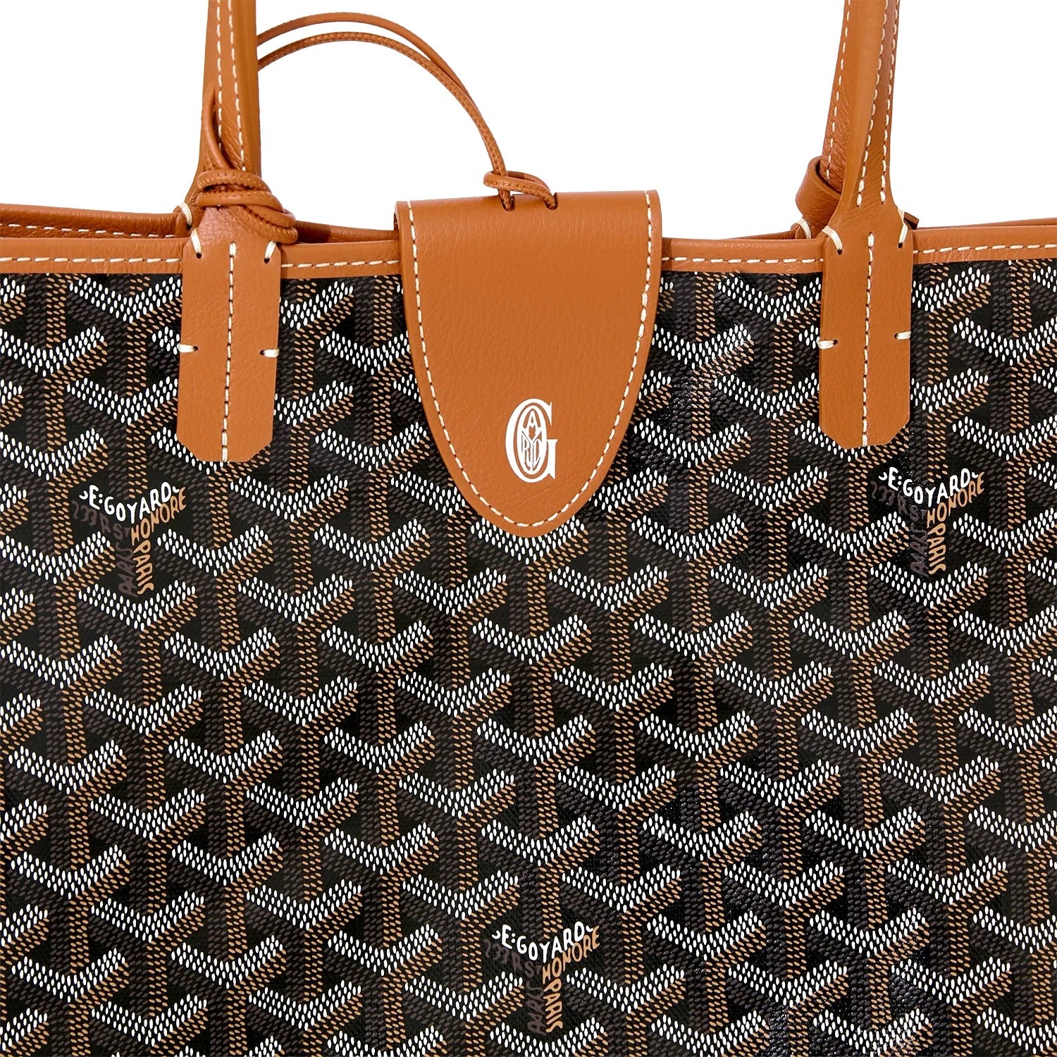 Canvas Tote with Personalized Stripes - Small - Black & Tan - 9