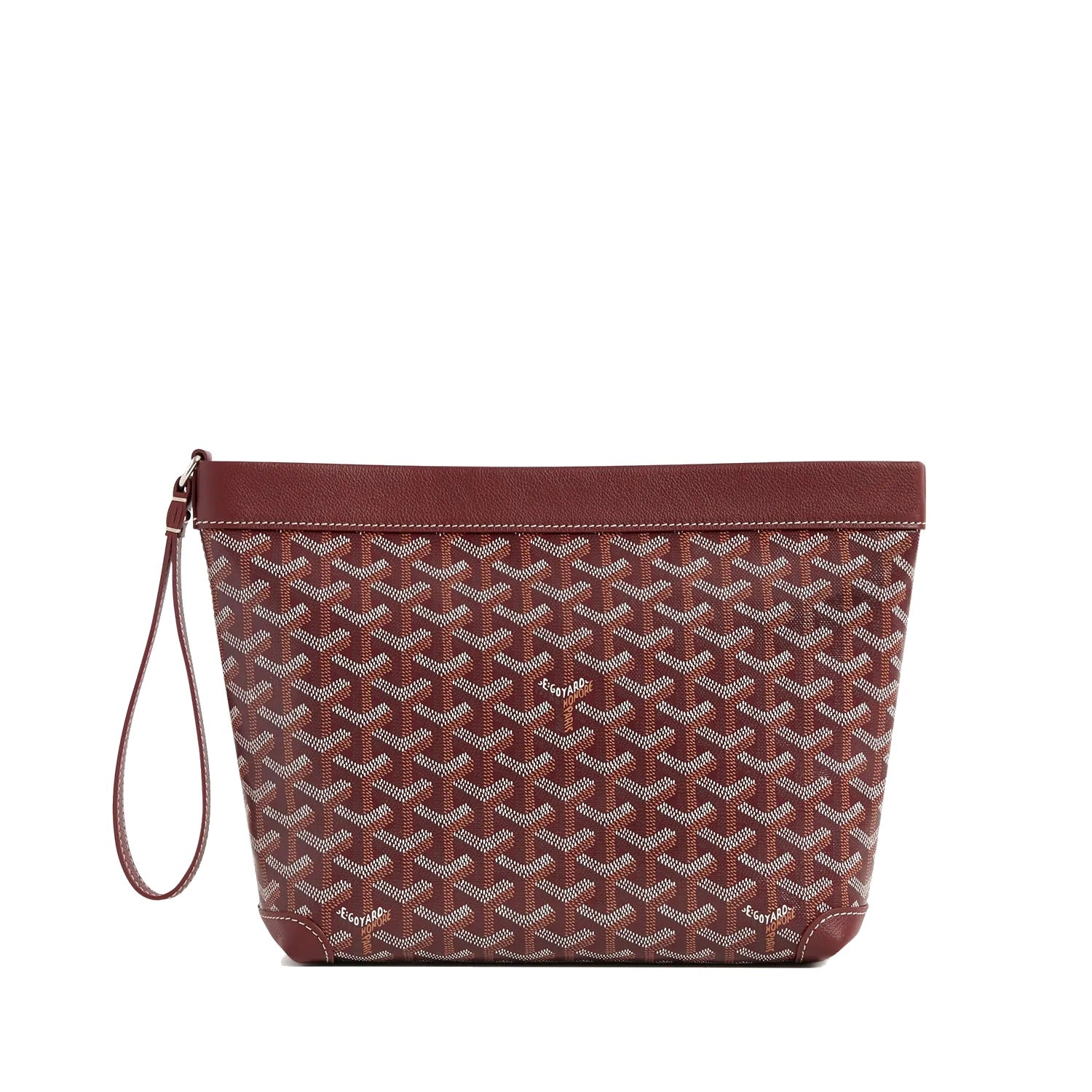 Compact Leather Everyday Pouch - Burgundy - 34