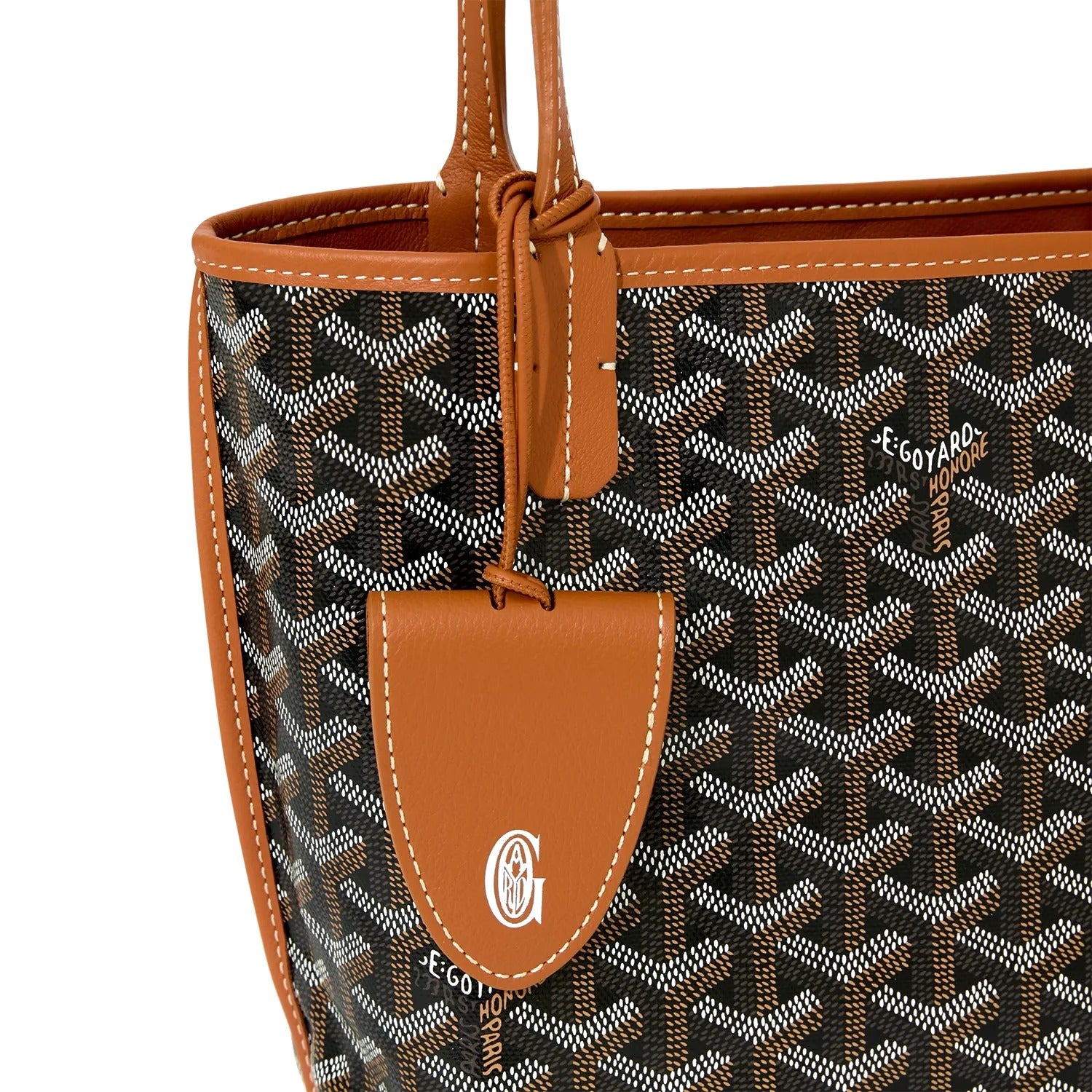 Reversible Leather Mini Tote - Black & Tan - 10