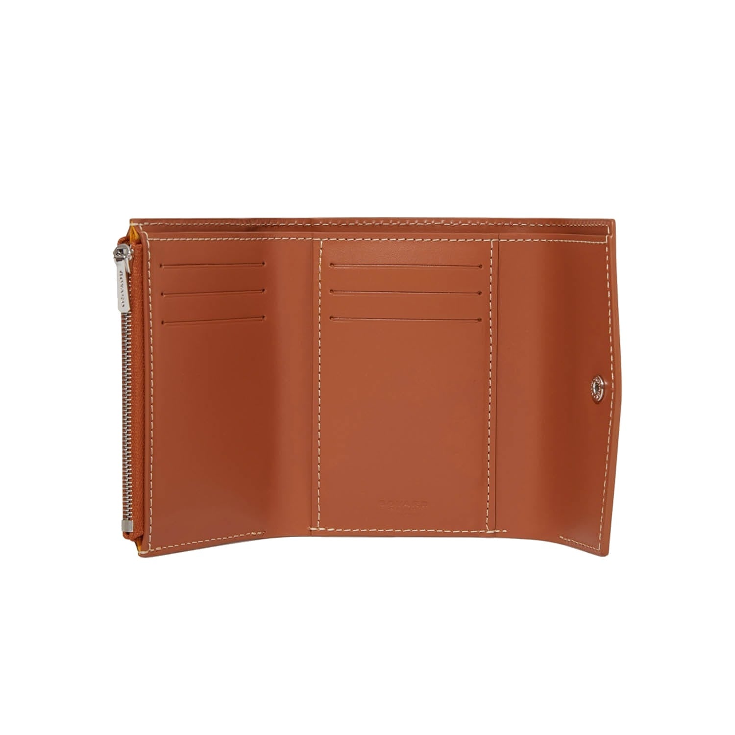 Compact Bi-Fold Wallet with Coin Pocket - Black & Tan - 7