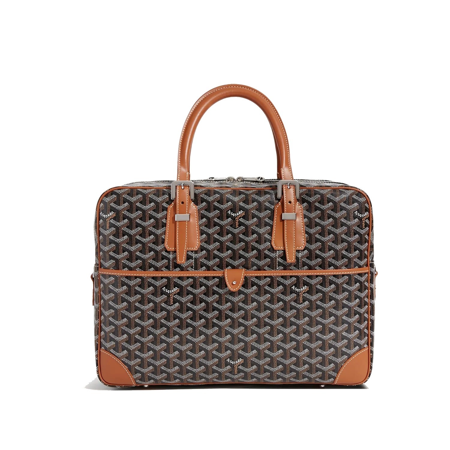 Structured Document Briefcase - Medium - Black & Tan - 7