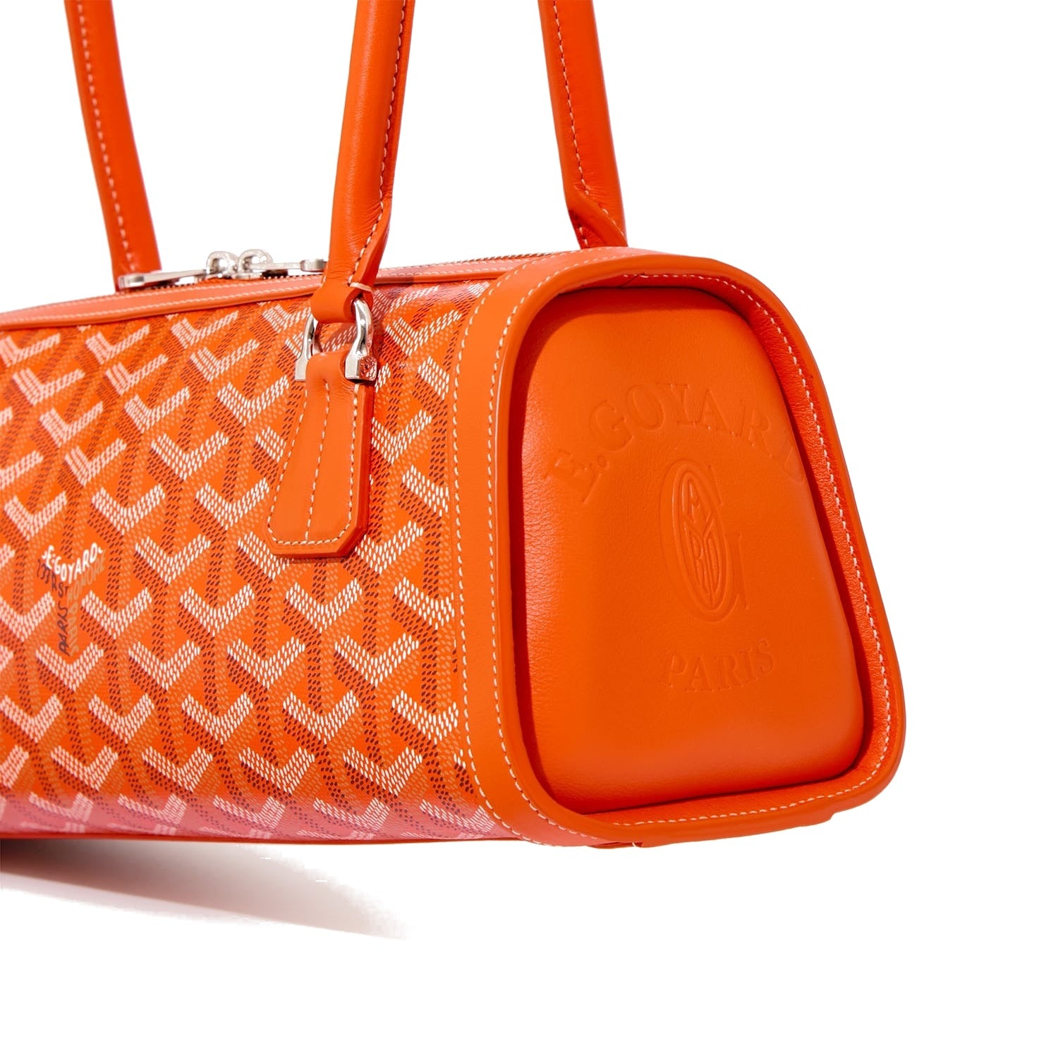 Round Structured Top-Handle Bag - Orange - 19