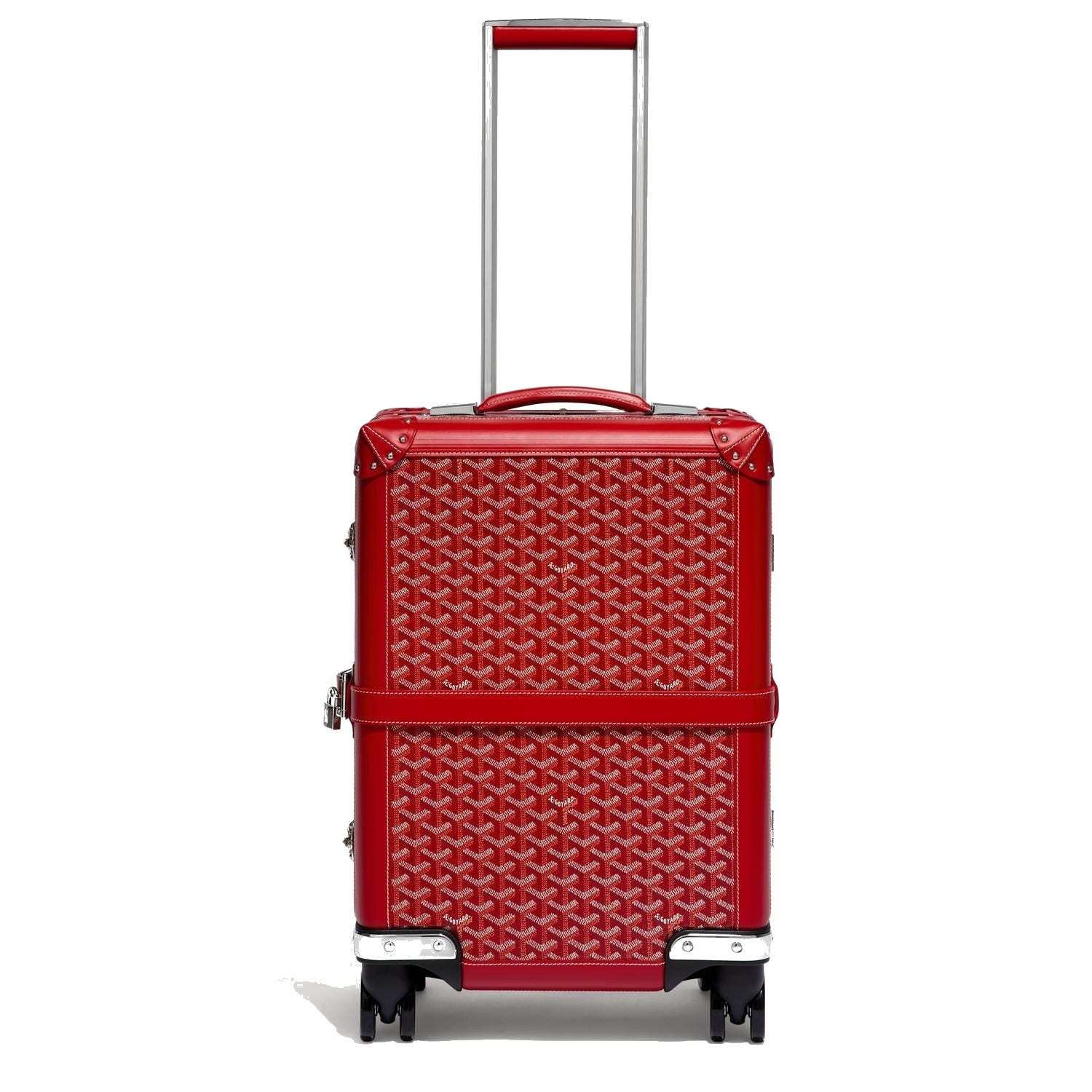 Canvas Rolling Trolley Suitcase - Cabin - Red - 14