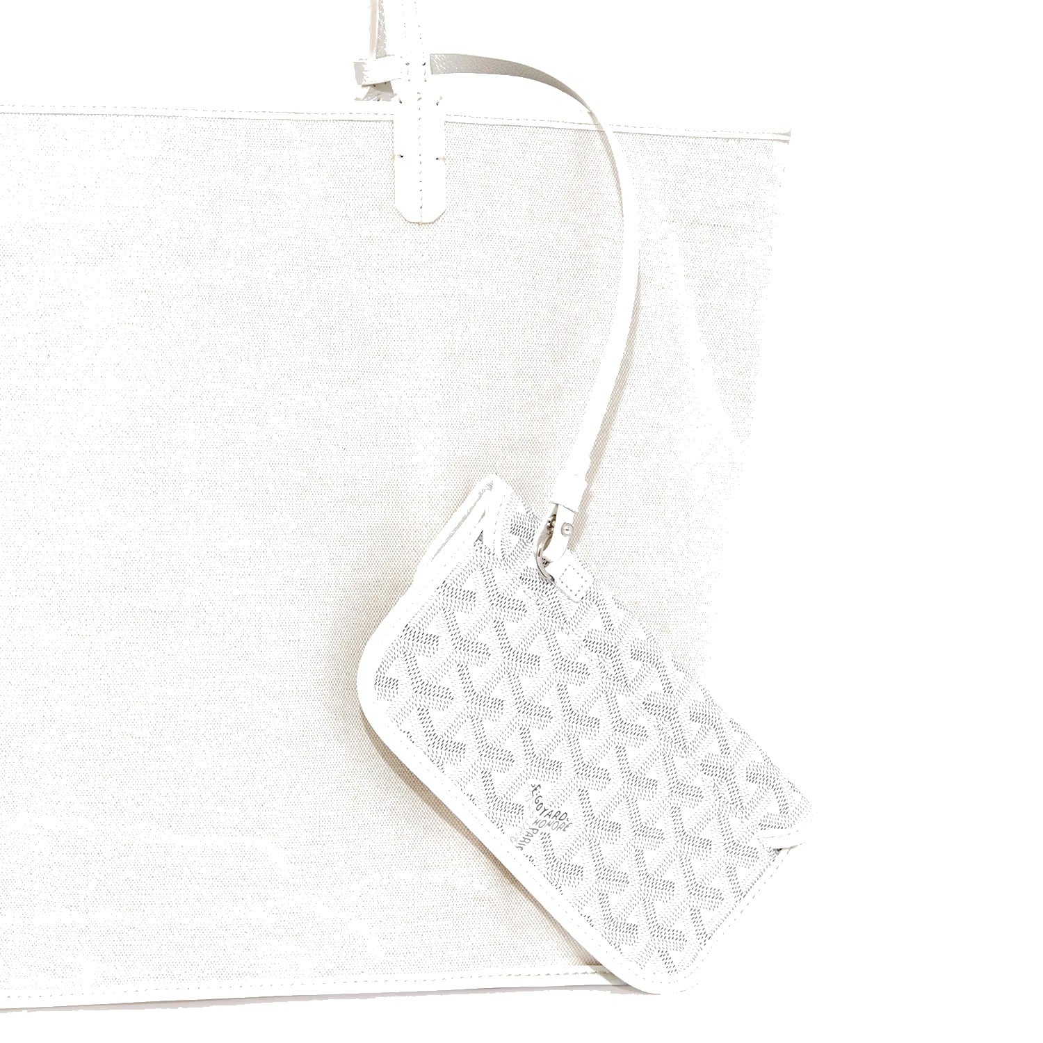Personalized Initials Canvas Tote - Large - White - 60