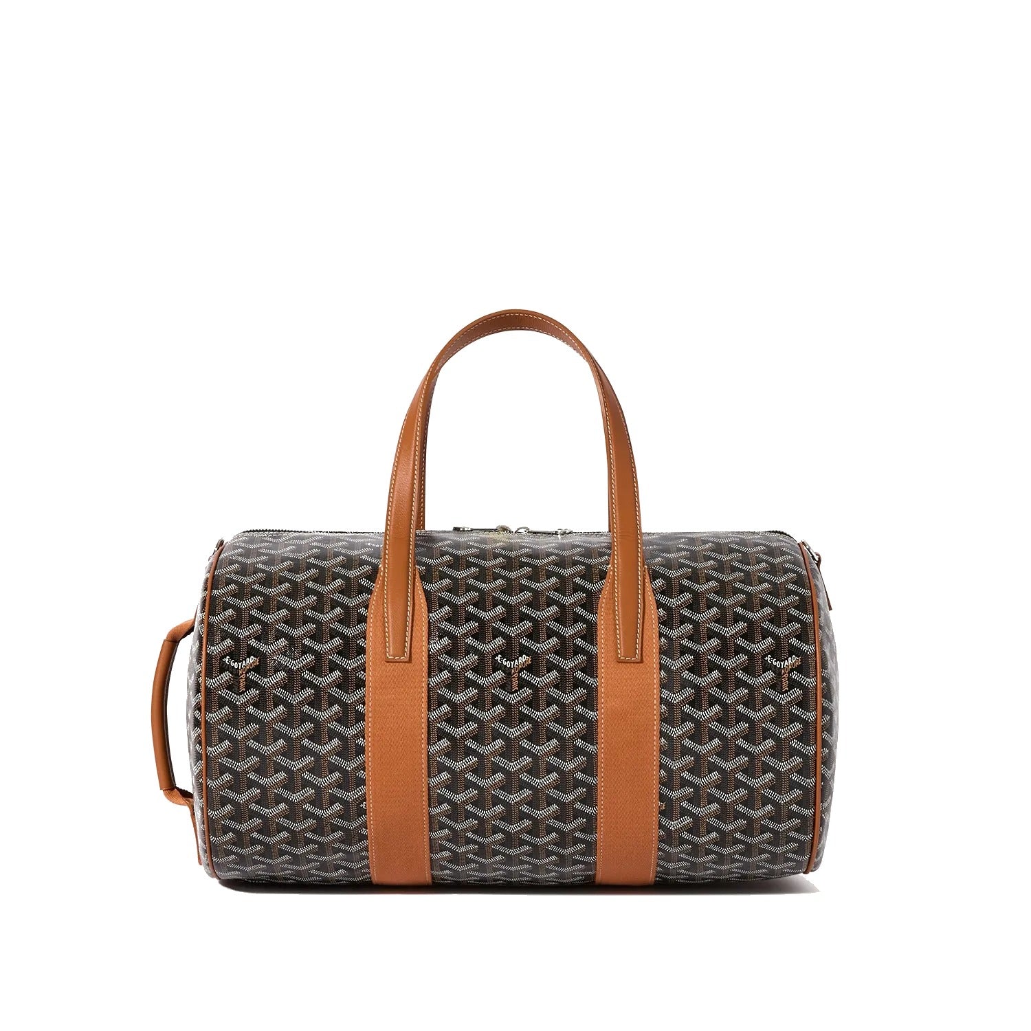 Canvas Sports Duffel Bag - Black & Tan - 6