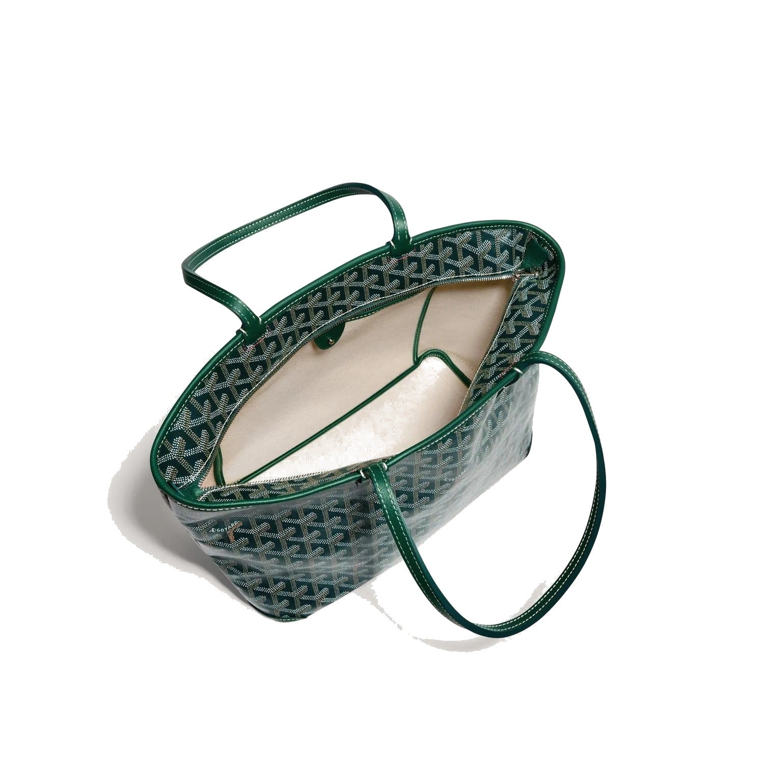 Zippered Canvas Tote - Small - Green - 24
