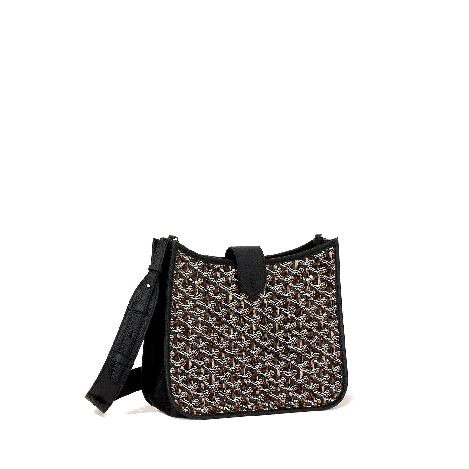 Canvas Flap Crossbody Bag - Black