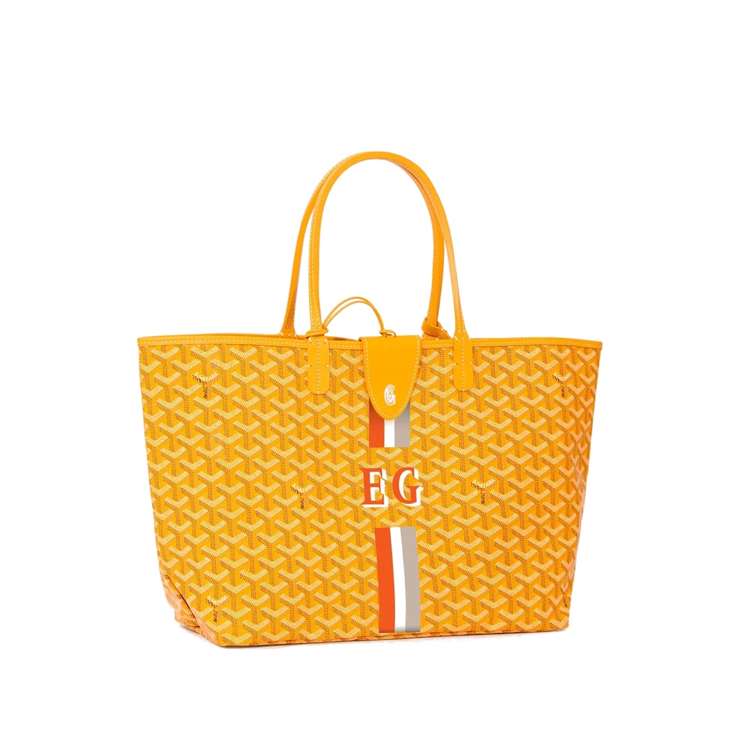 Canvas Tote with Personalized Stripes - Small - Yellow