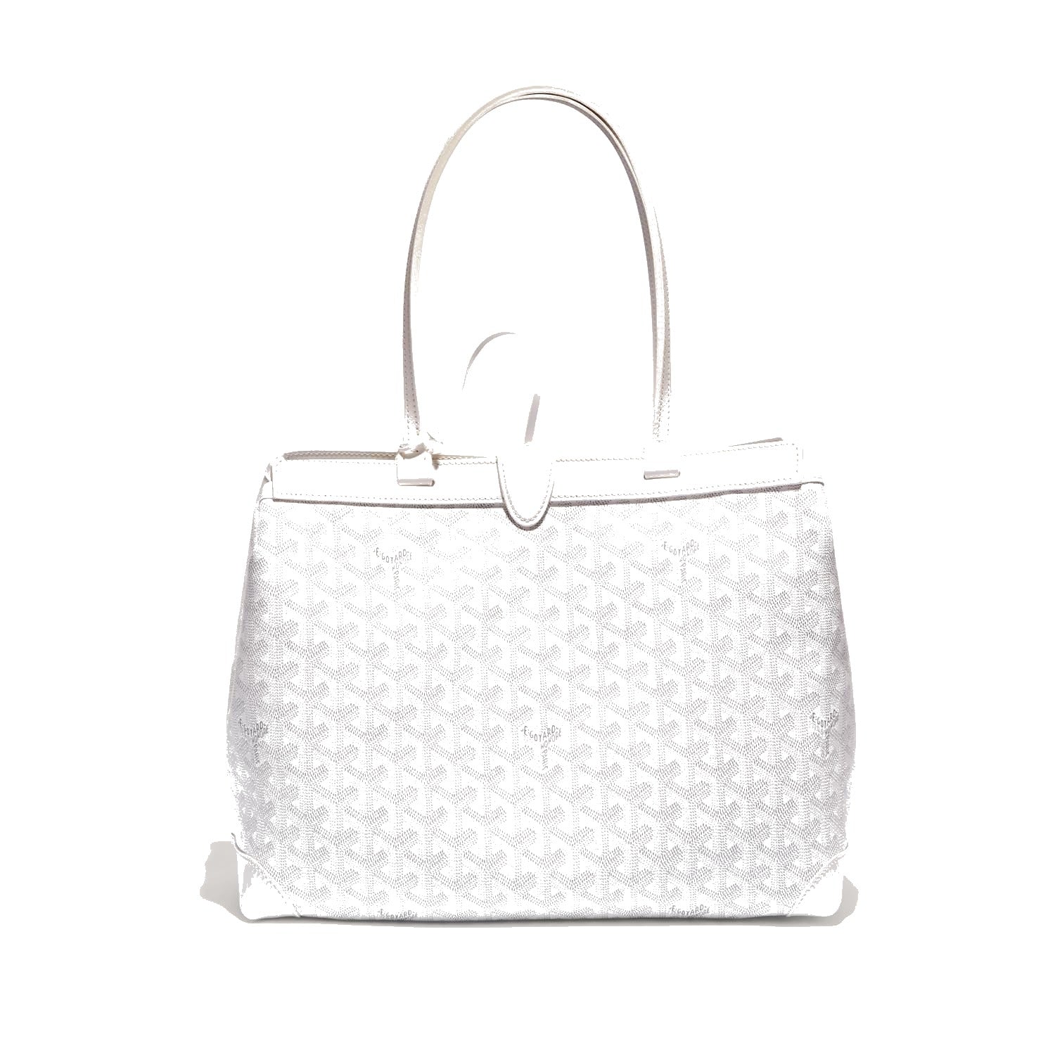 Contrast Leather Shoulder Bag - White - 38