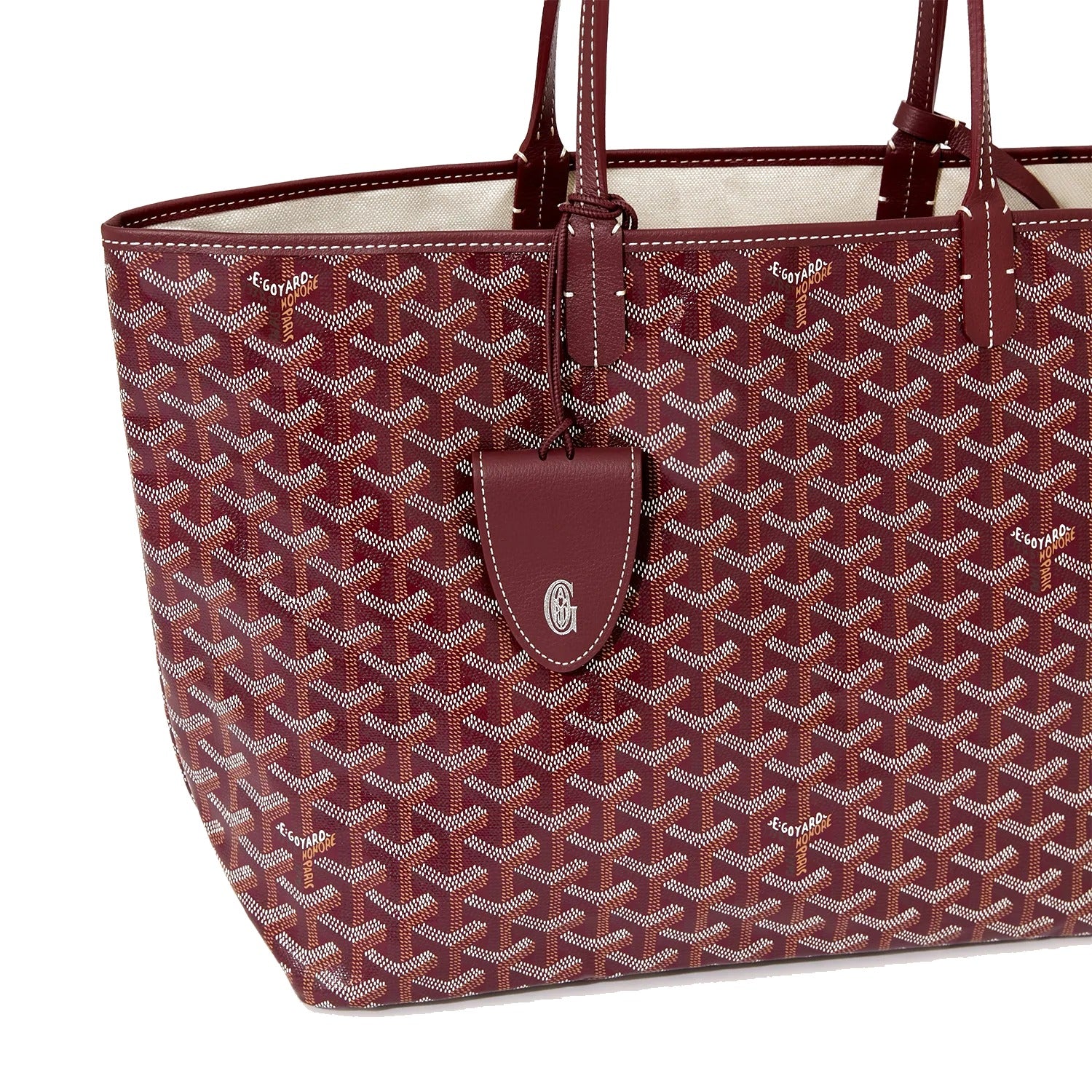 Canvas Tote with Personalized Stripes - Small - Burgundy - 54