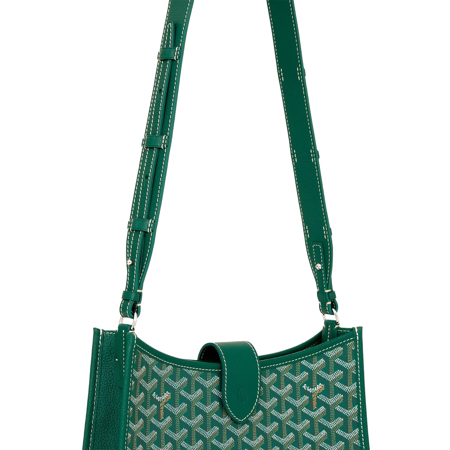 Canvas Flap Crossbody Bag - Green - 30