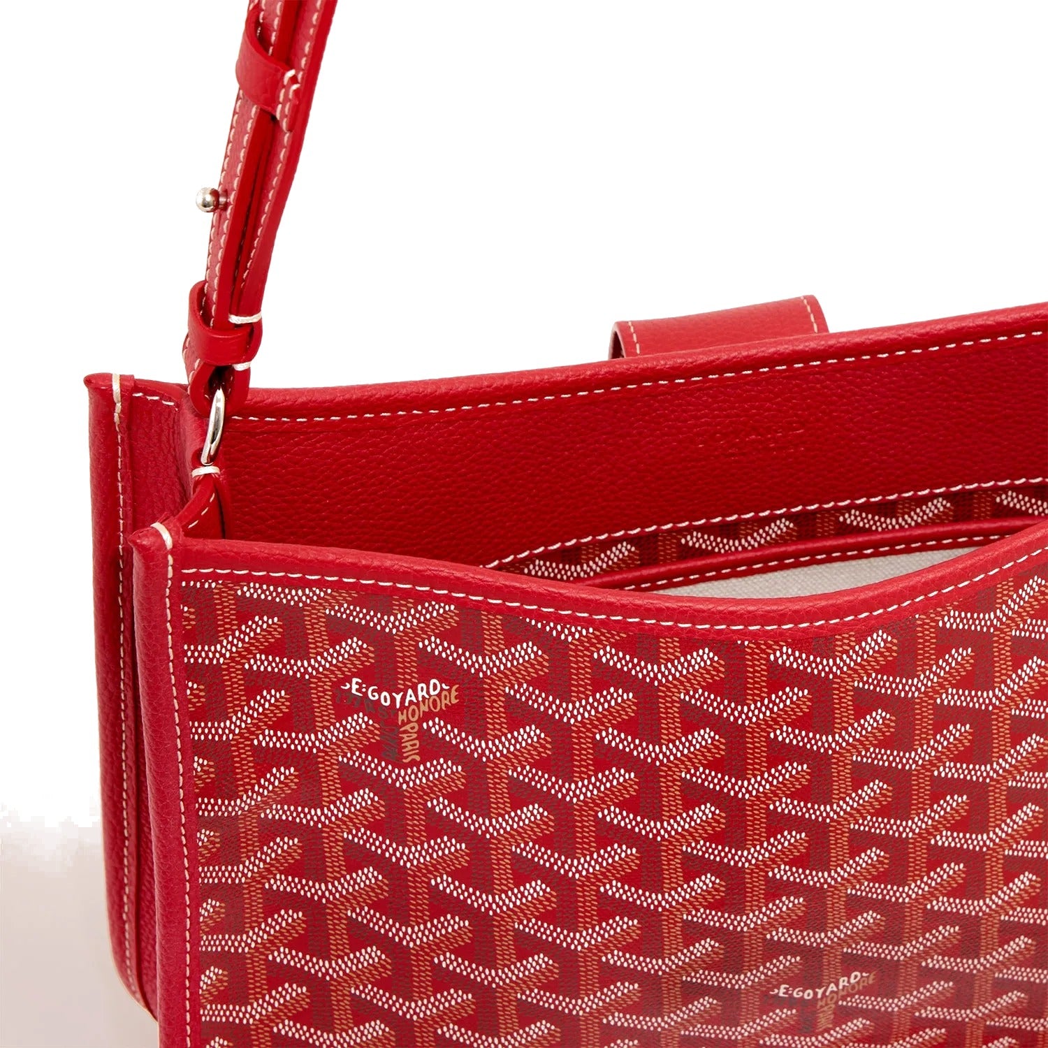 Canvas Flap Crossbody Bag - Red - 15