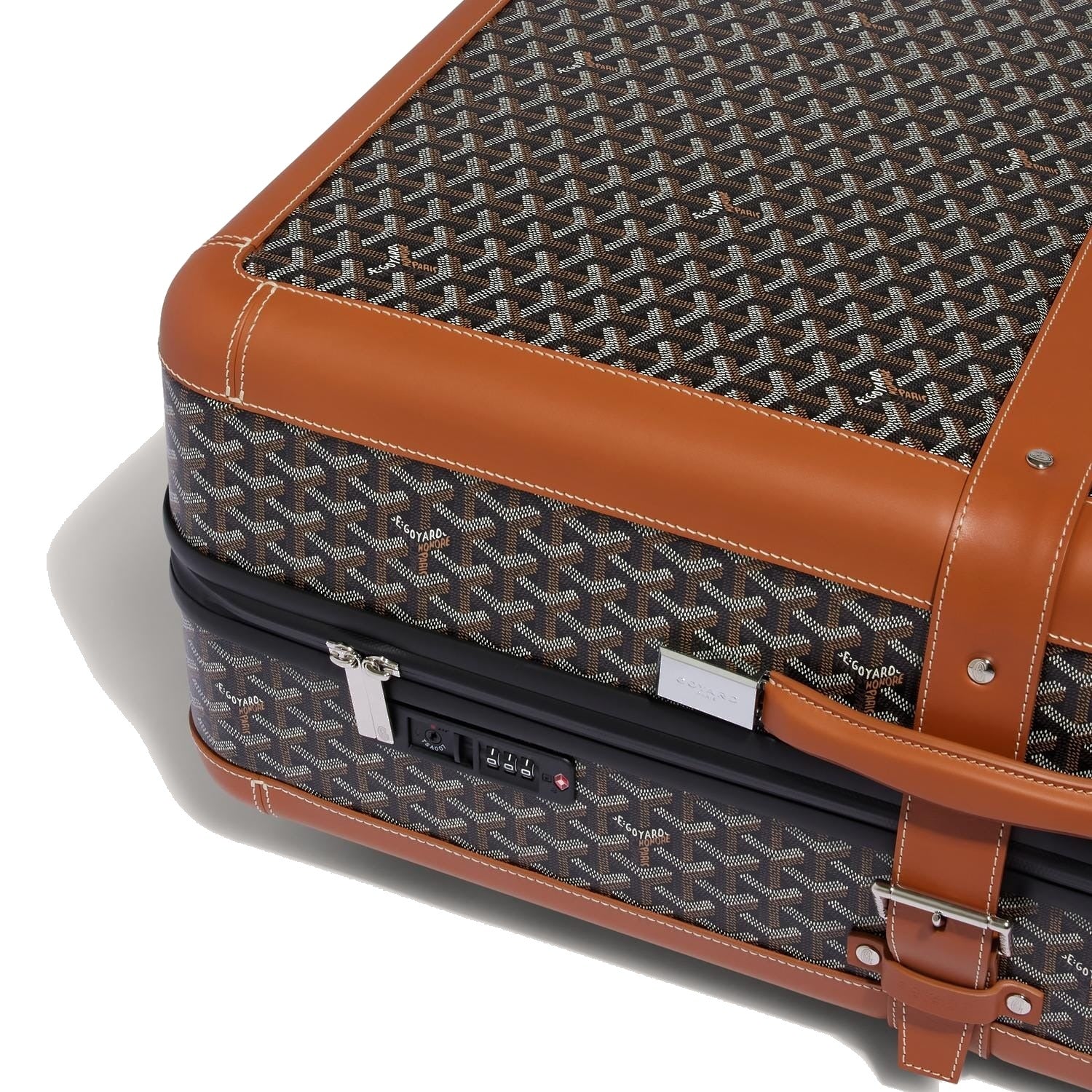 Canvas Rolling Suitcase - Large - Black & Tan - 9