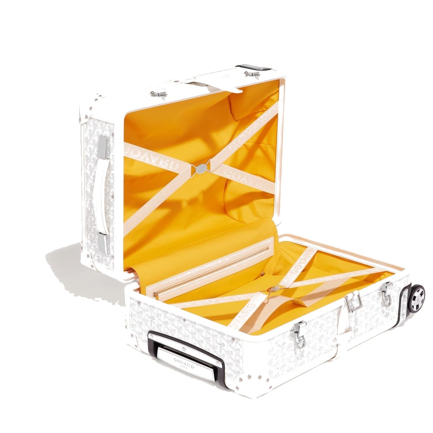 Canvas Rolling Trolley Suitcase - Cabin - White - 56