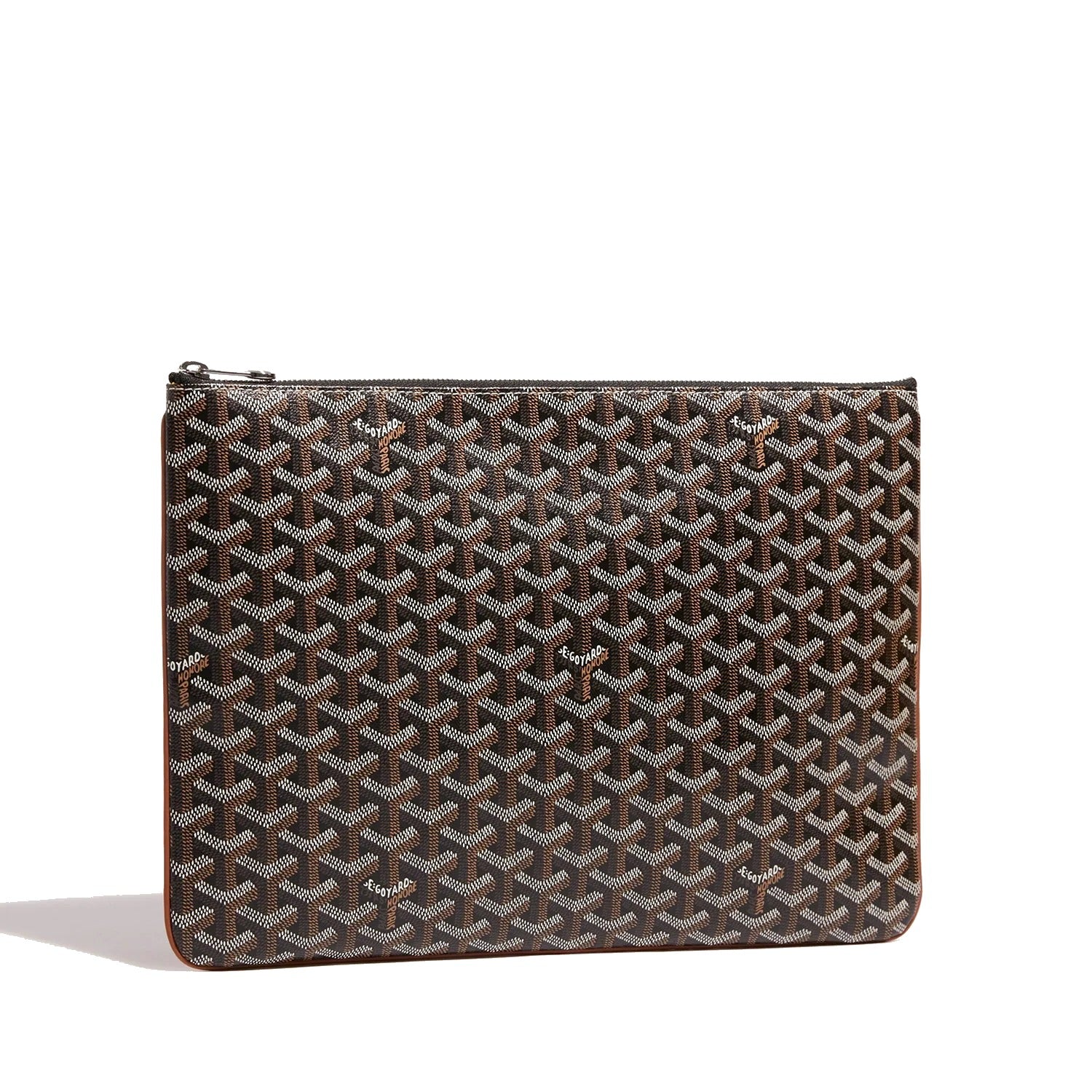 Flat Document Pouch - Extra Large - Black & Tan