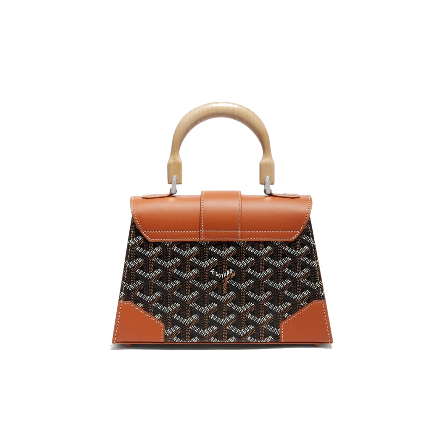 Structured Mini Top-Handle Bag - Black & Tan - 8