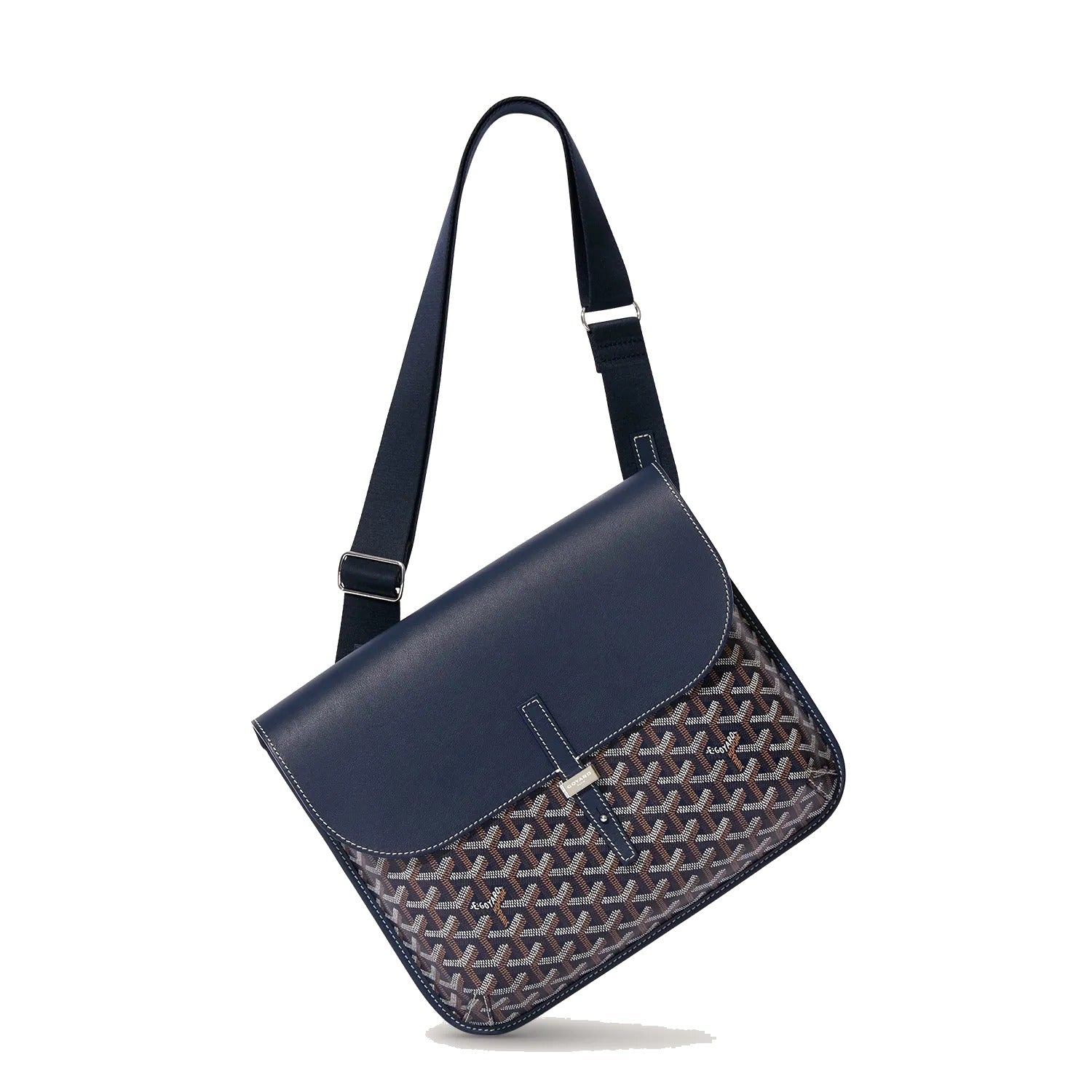 Sporty Messenger Crossbody - Medium - Navy Blue - 17