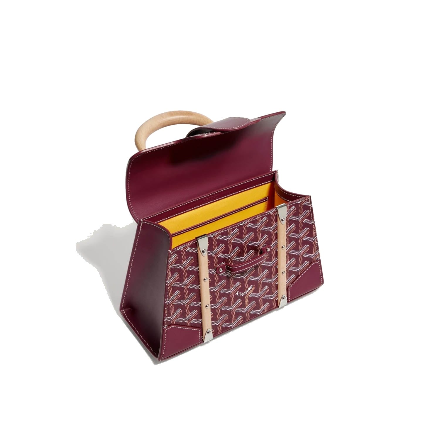 Structured Mini Top-Handle Bag - Burgundy - 44