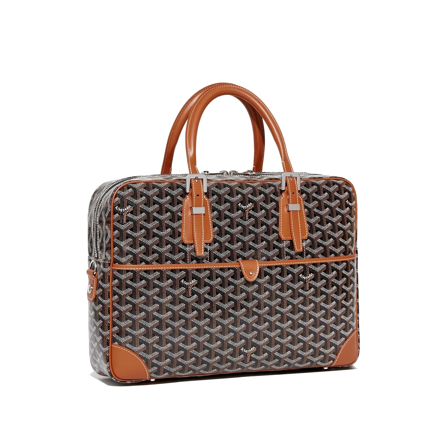 Structured Document Briefcase - Medium - Black & Tan