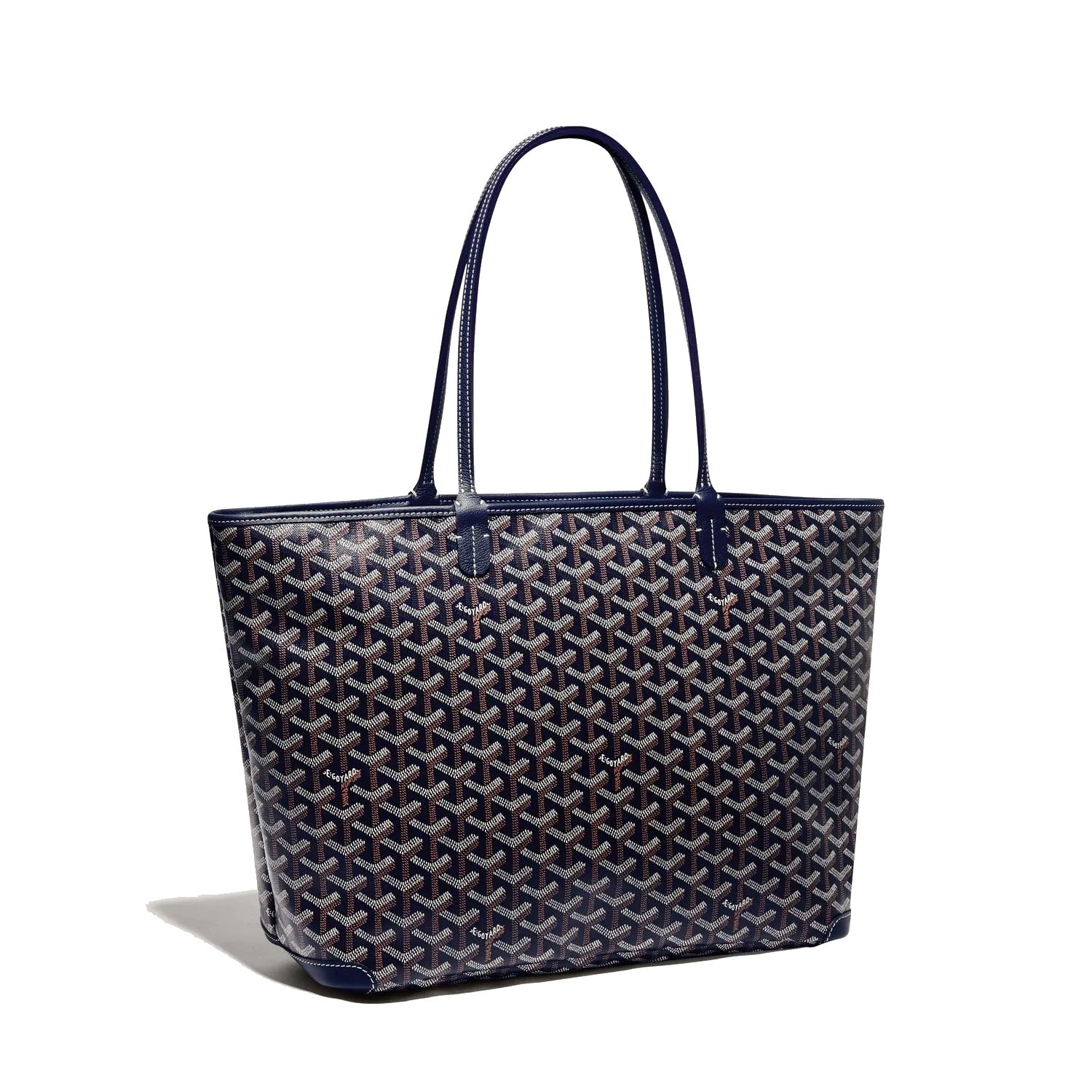 Zippered Canvas Tote - Medium - Navy Blue