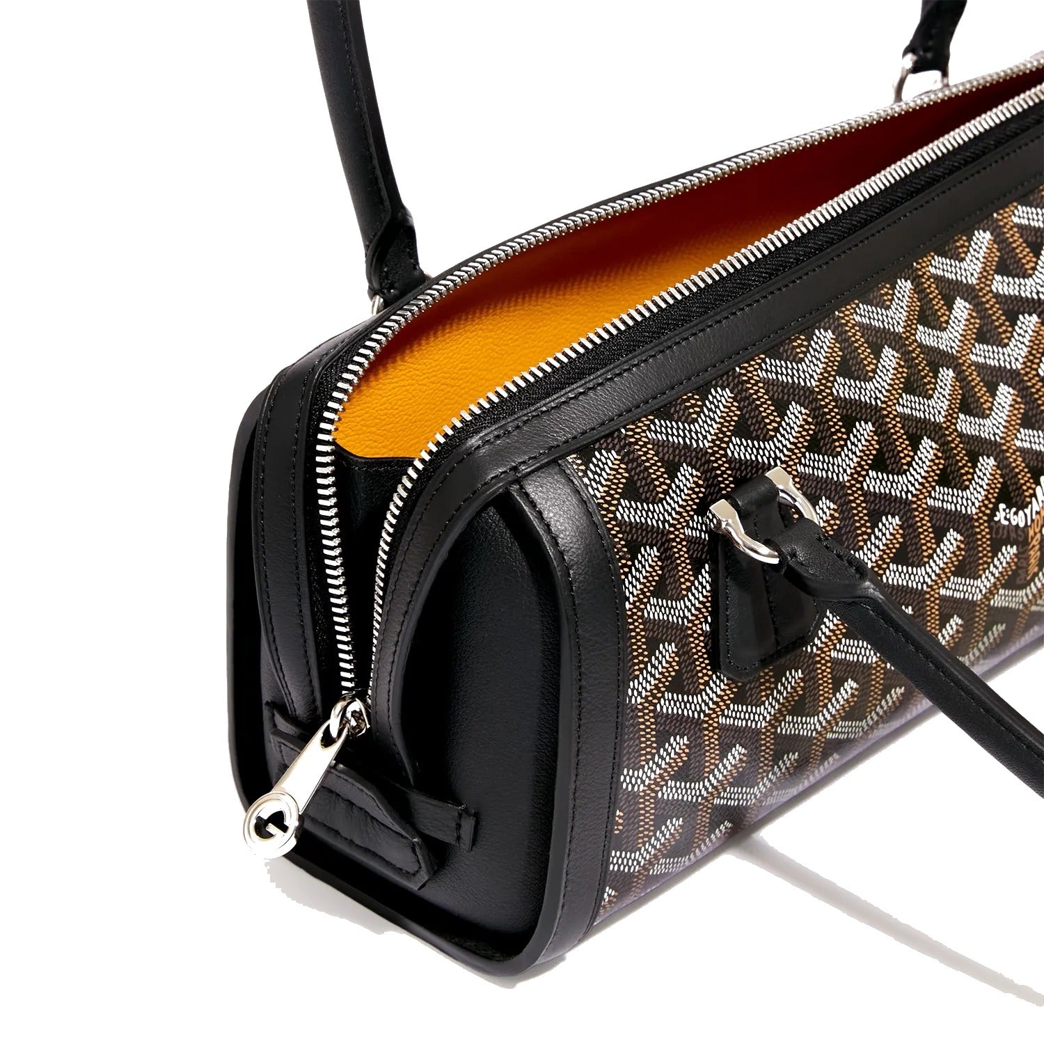 Round Structured Top-Handle Bag - Black - 5