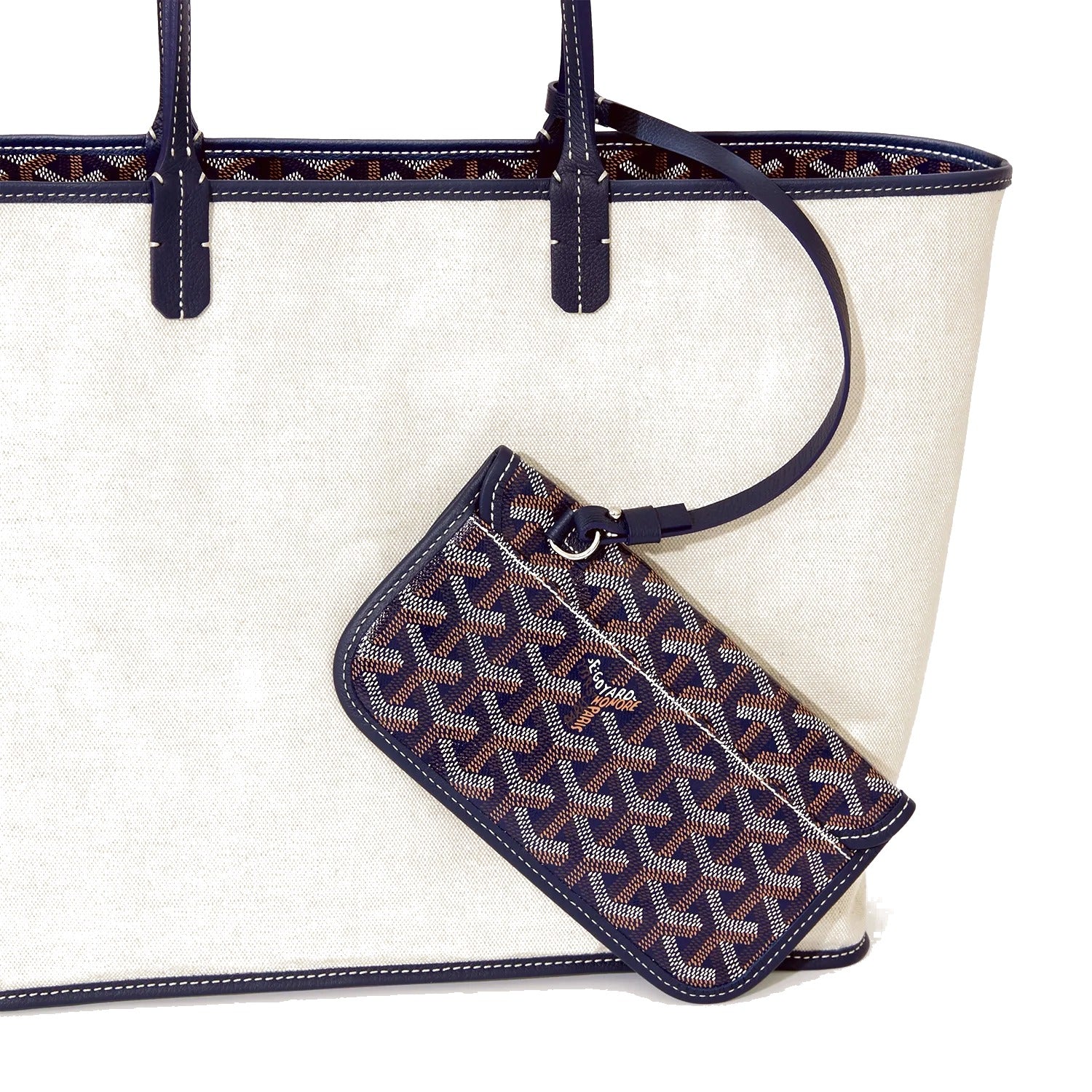 Canvas Tote with Personalized Stripes - Small - Navy Blue - 47