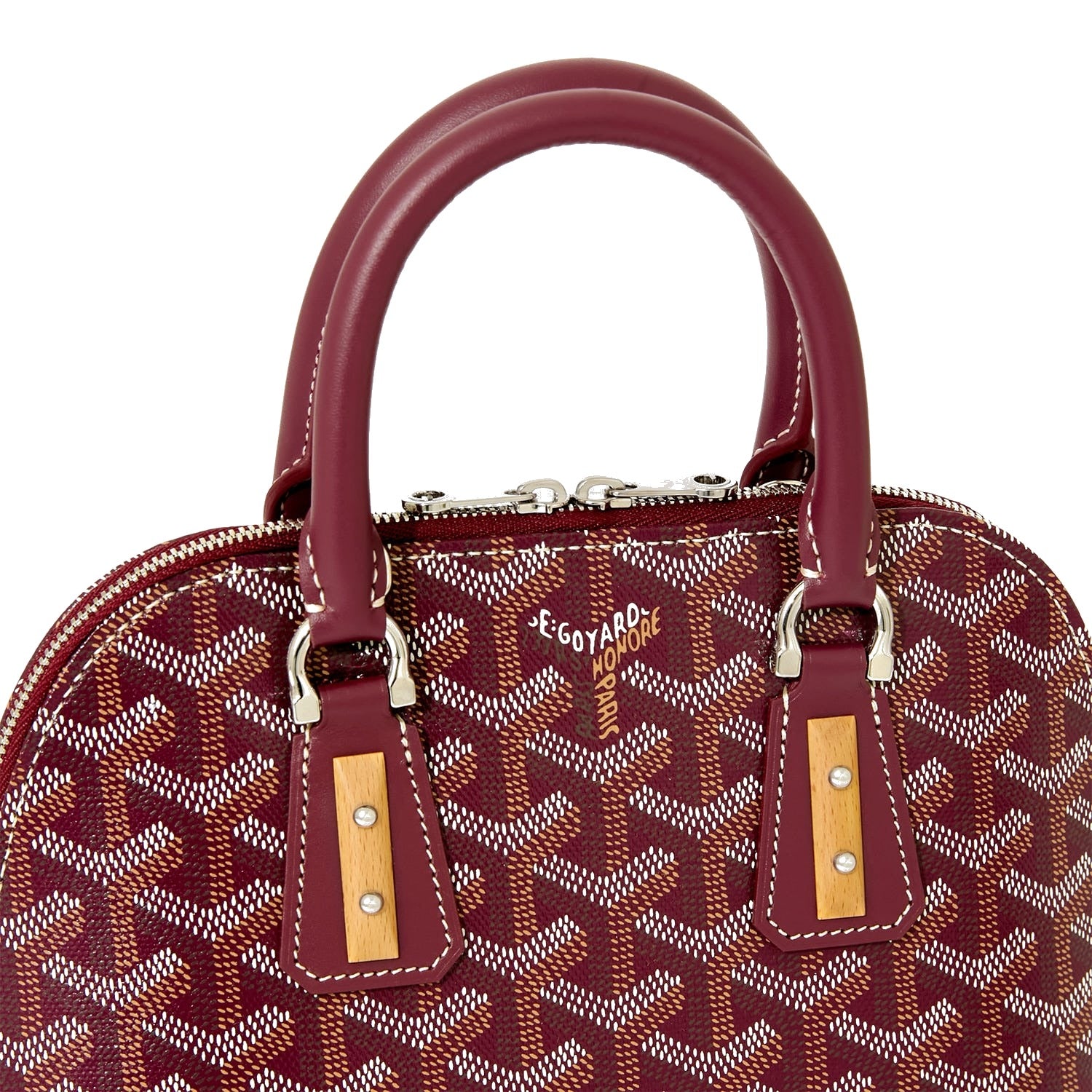 Mini Structured Top-Handle Bag - Burgundy - 43