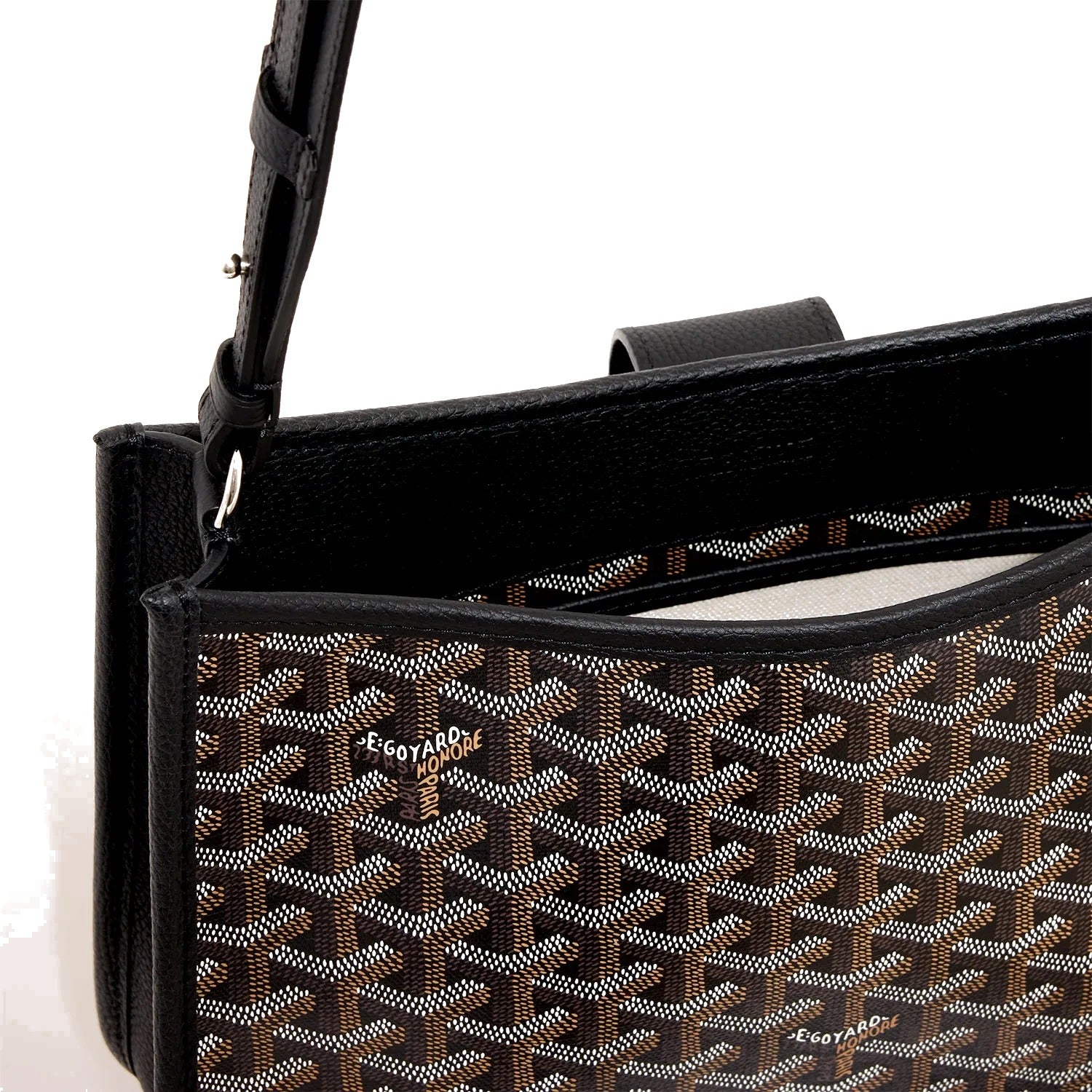 Canvas Flap Crossbody Bag - Black - 5