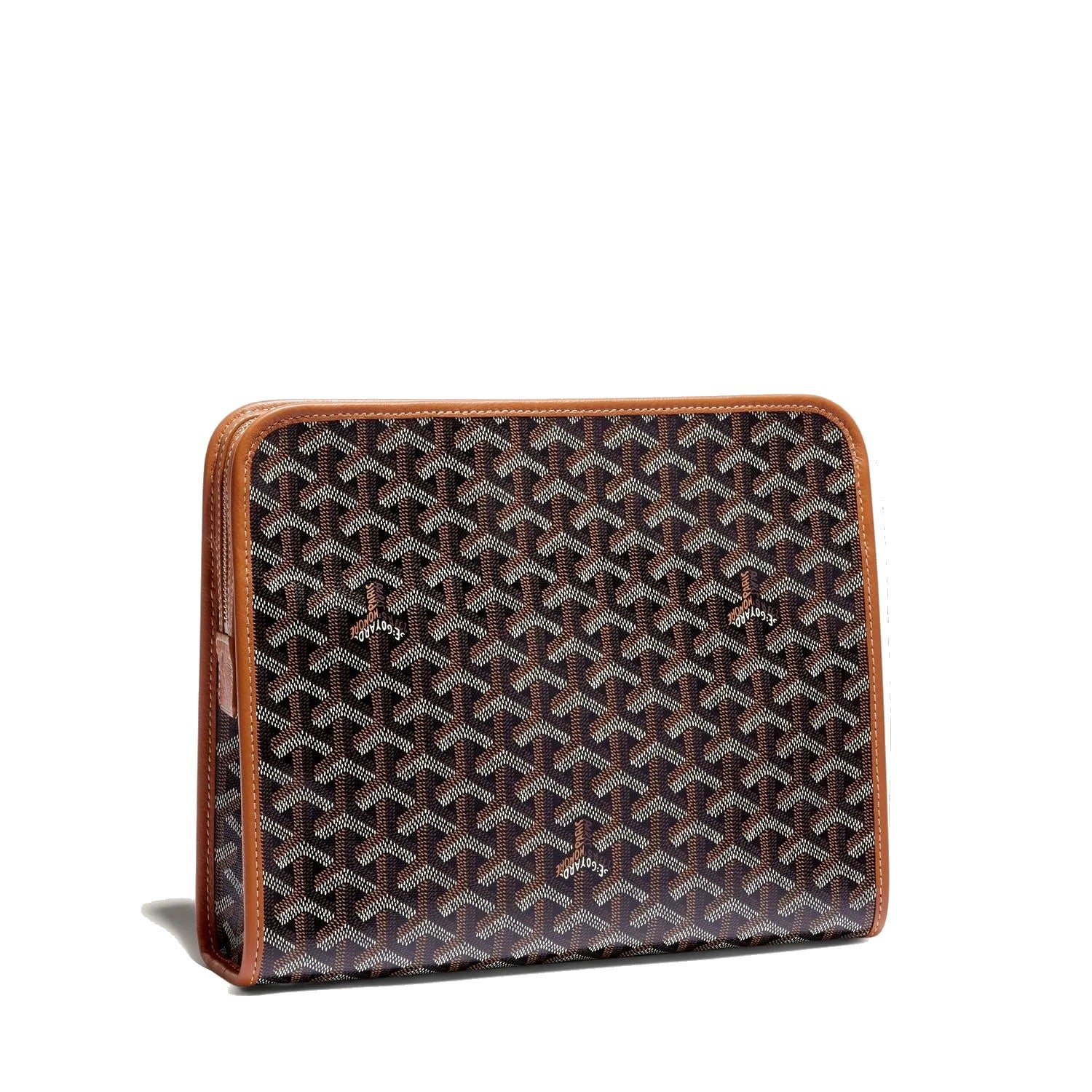 Canvas Toiletry Bag - Large - Black & Tan - 6