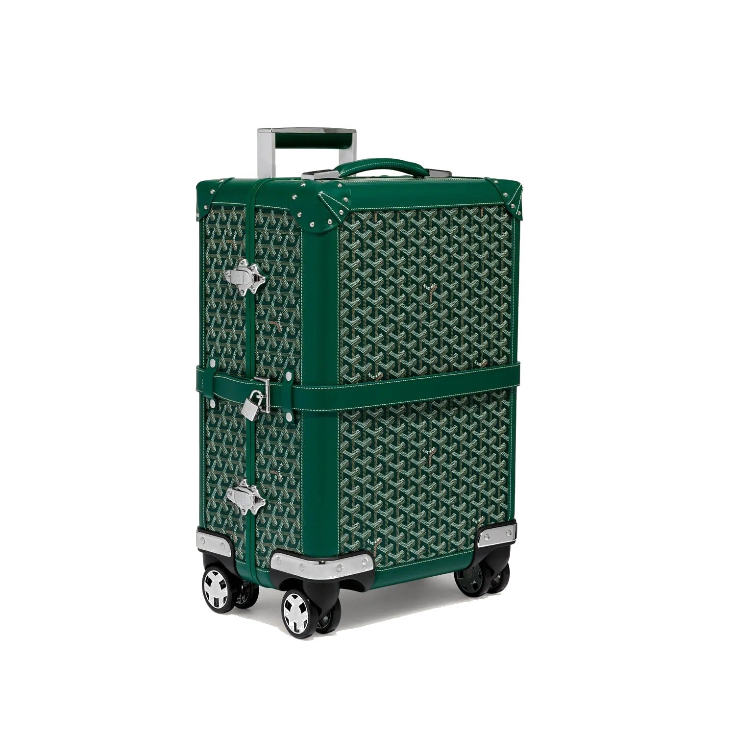 Canvas Rolling Trolley Suitcase - Cabin - Green