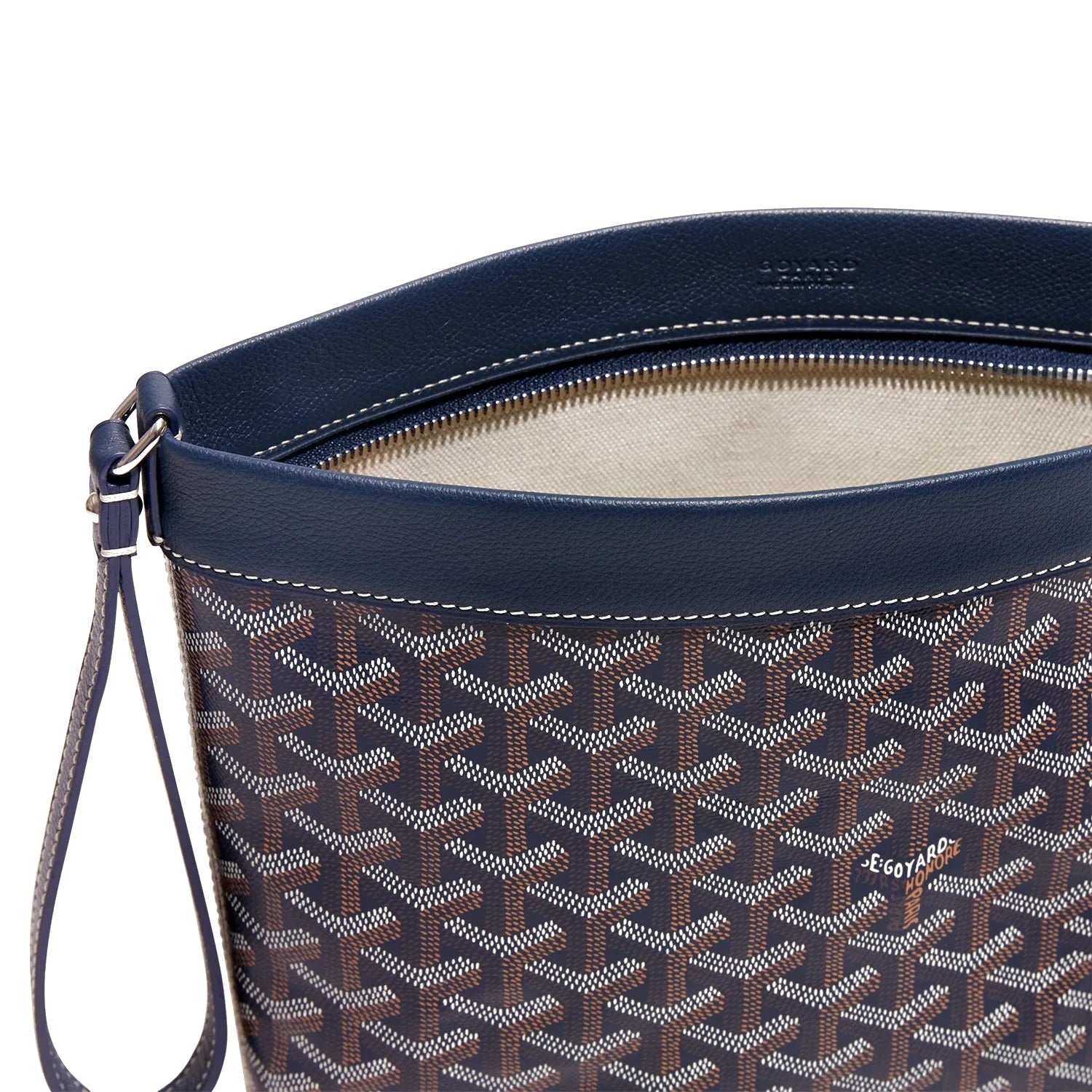 Compact Leather Everyday Pouch - Navy Blue - 32